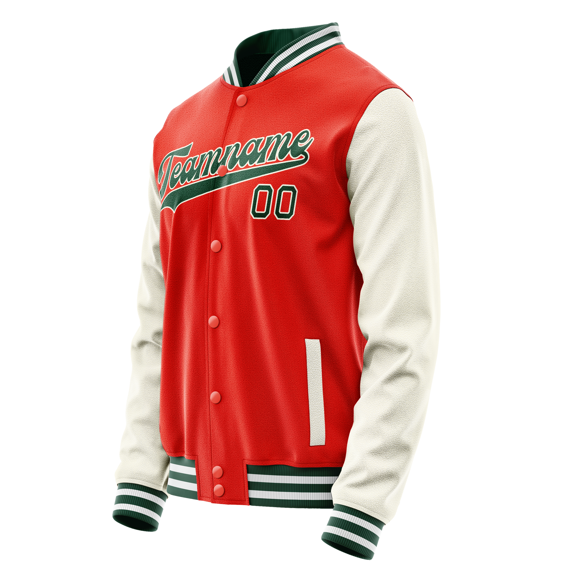 Custom Orange Cream Solid Color Varsity Letterman Jacket JA02240617XE333