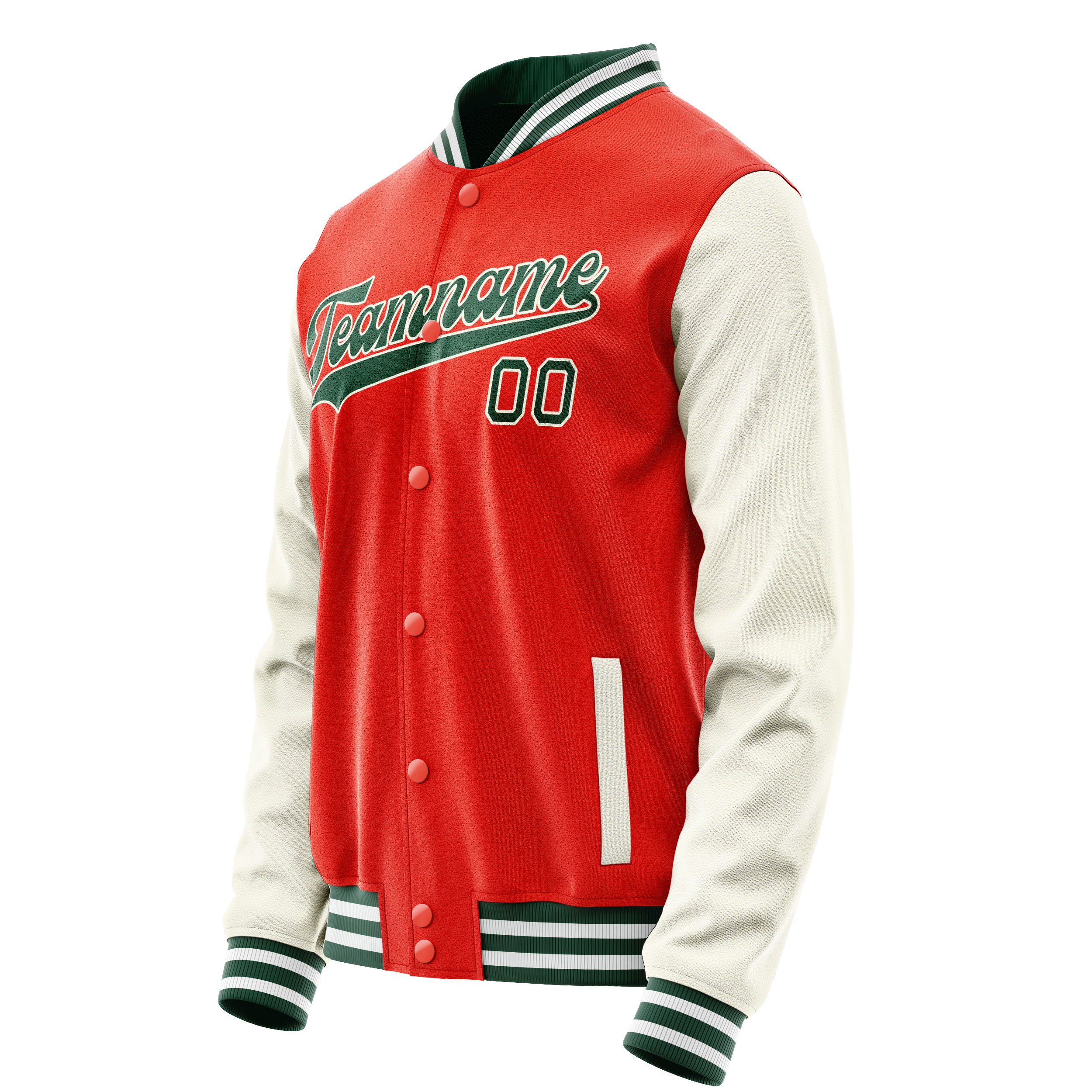 Custom Orange Cream Solid Color Varsity Letterman Jacket JA02240617XE333