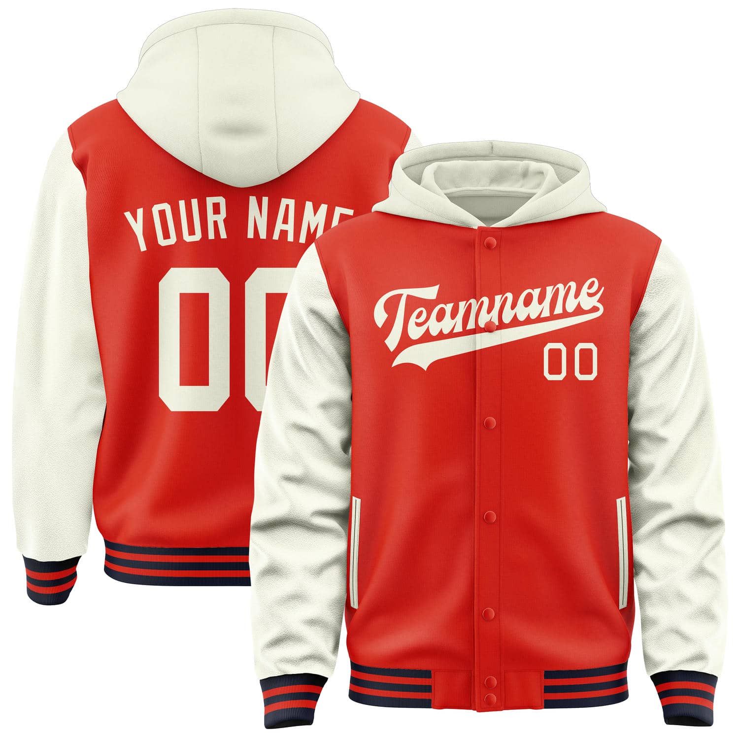 Custom Orange Red Cream Jacket