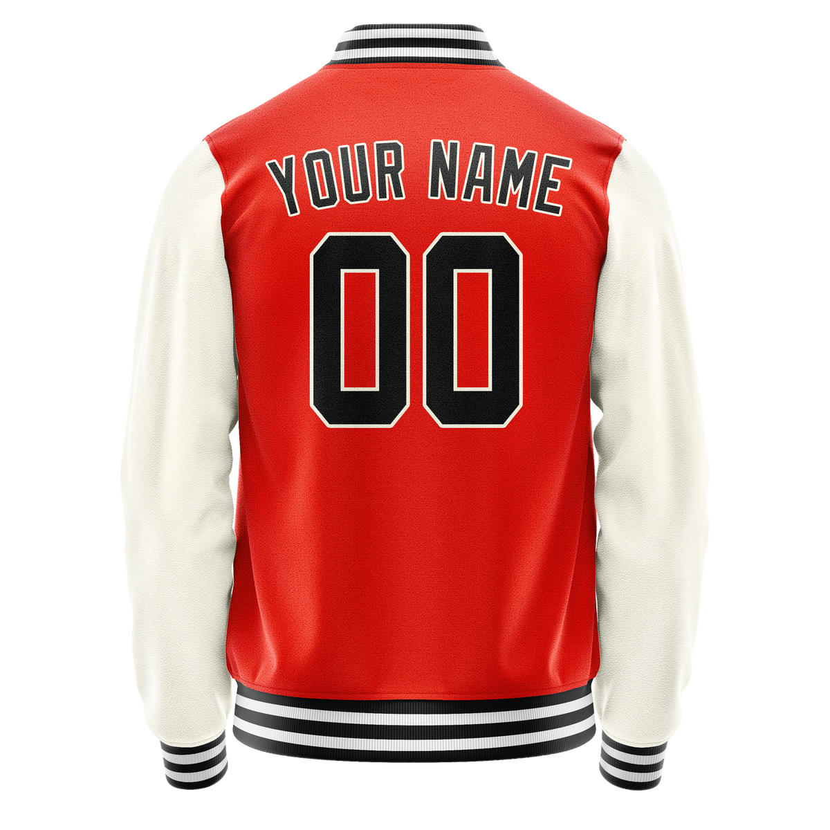 Custom Orange Cream Solid Color Varsity Letterman Jacket JA02240617XE348
