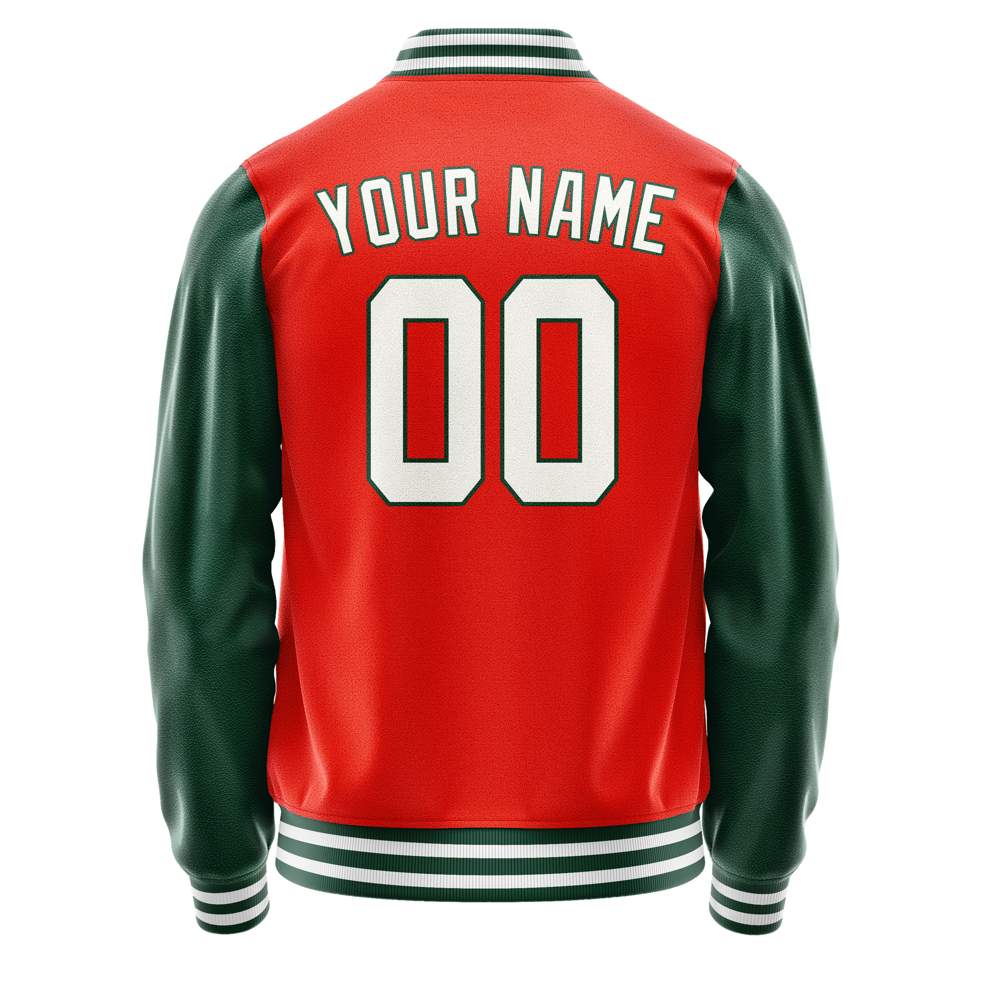 Custom Orange Kelly-Green Solid Color Varsity Letterman Jacket JA02240617XE352