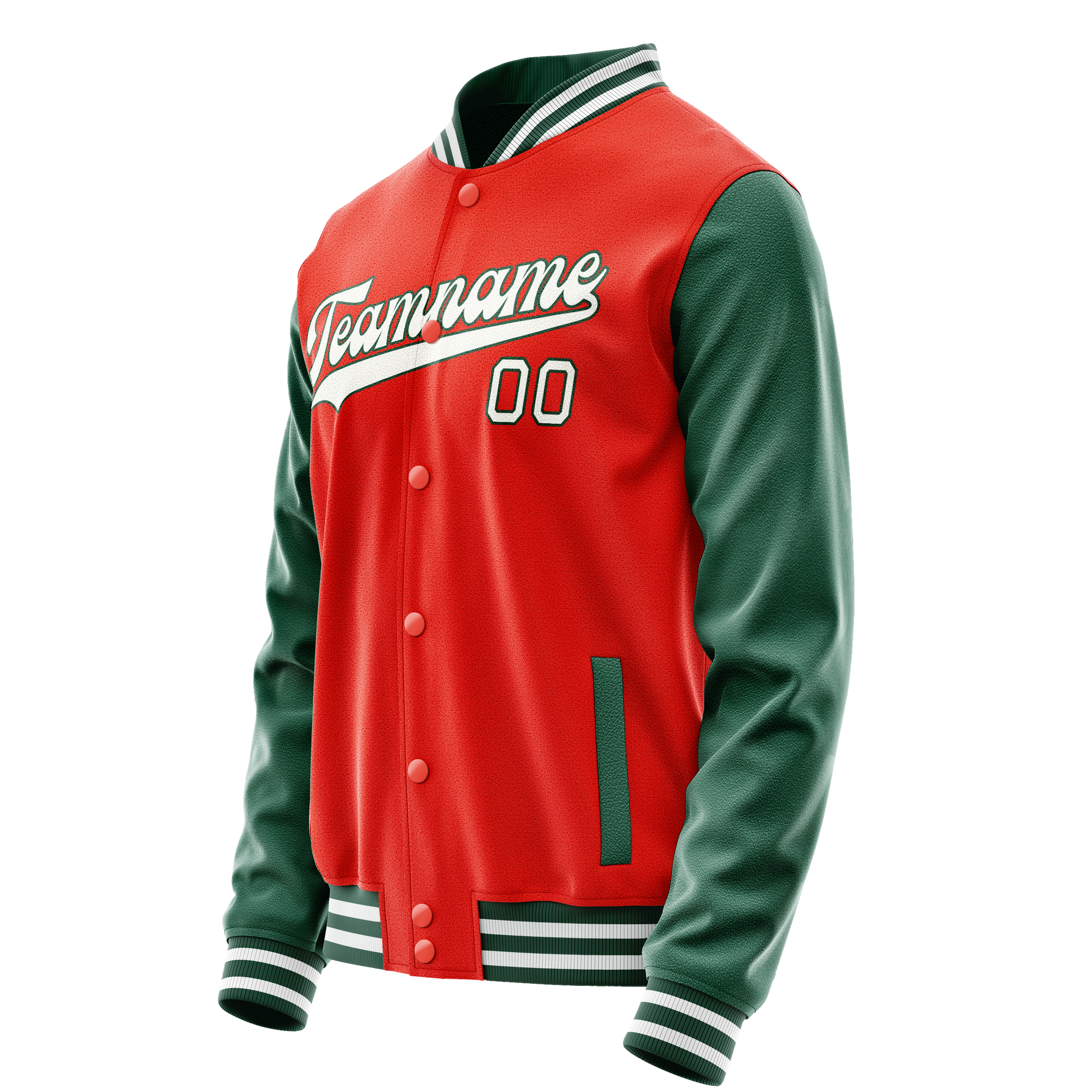 Custom Orange Kelly-Green Solid Color Varsity Letterman Jacket JA02240617XE352