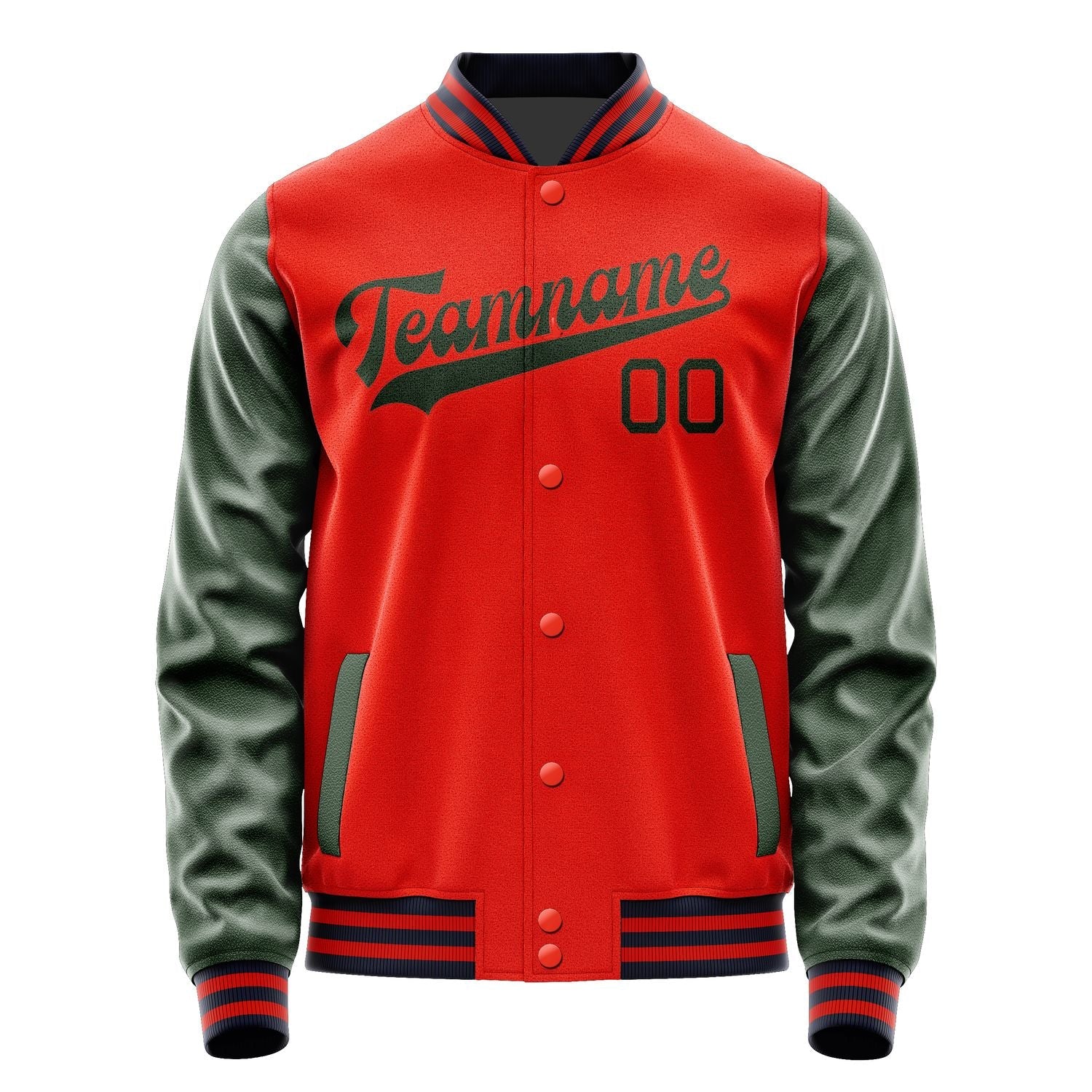 Custom Orange Red Dark Green Jacket JA1212061112B31206