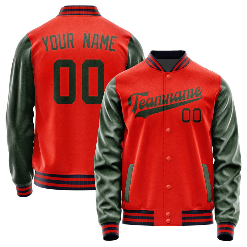 Custom Orange Red Dark Green Jacket JA1212061112B31206