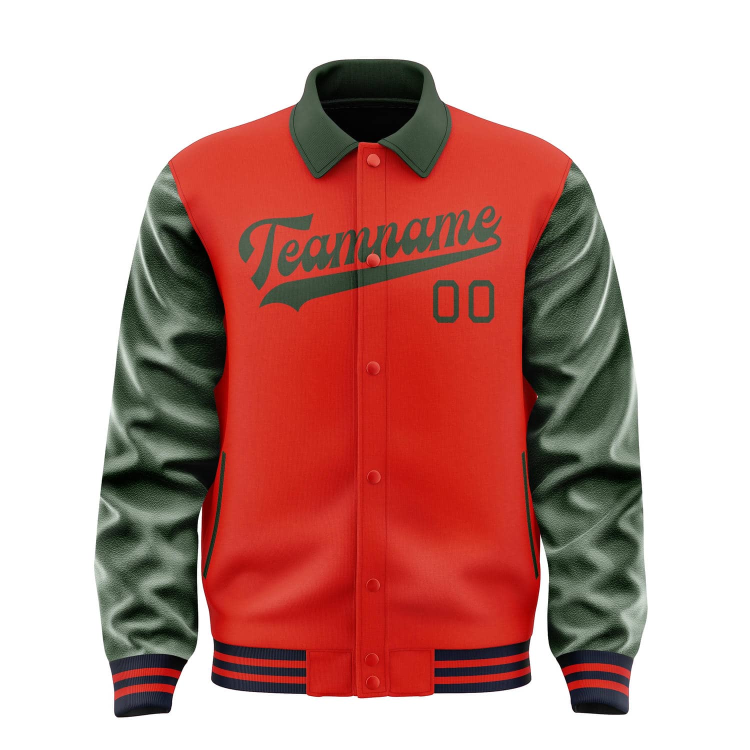 Custom Orange Red Dark Green Jacket