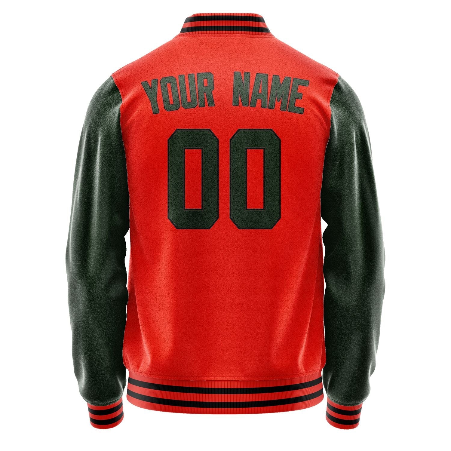 Custom Orange Red Dark Green Jacket JA1212061217B31706