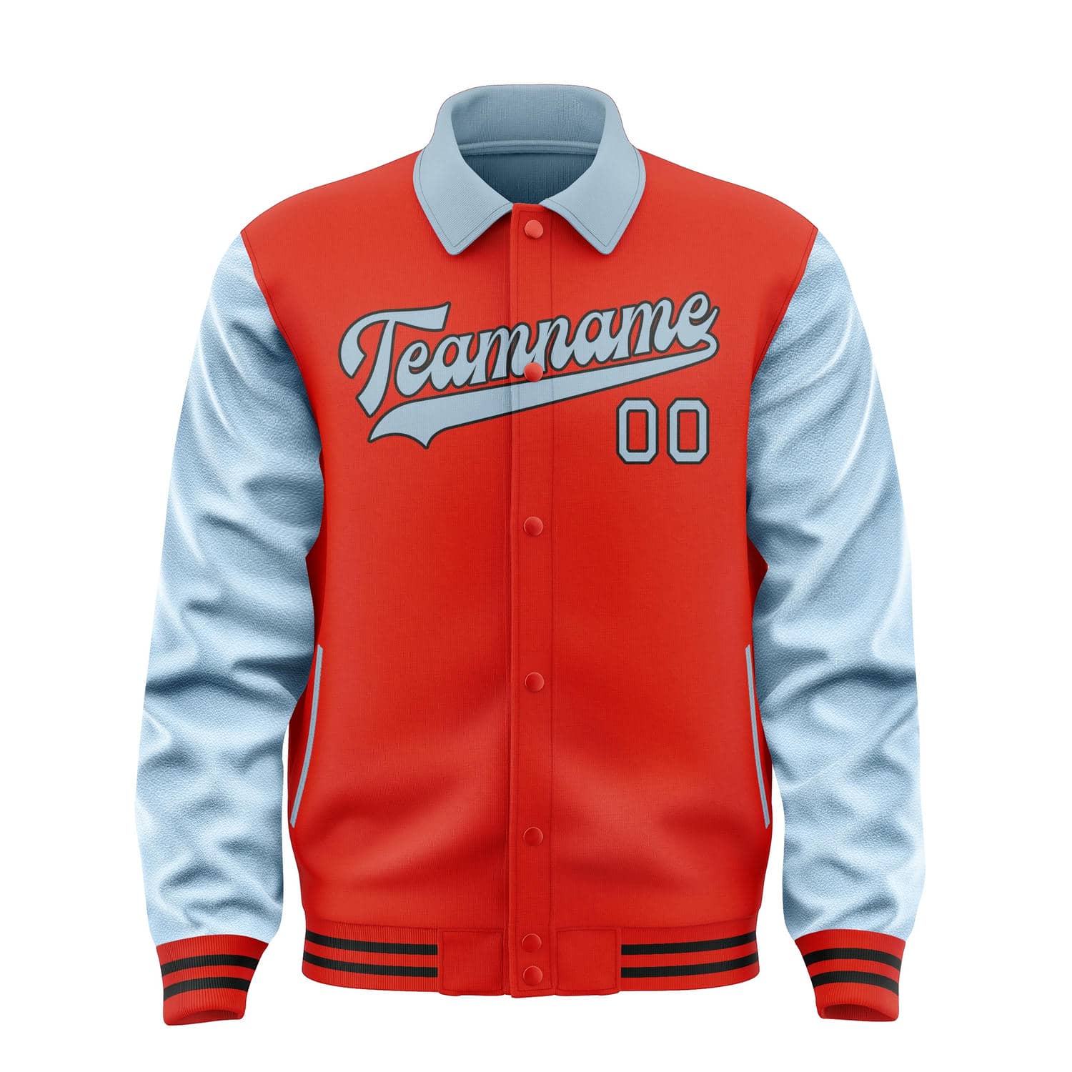 Custom Orange Red Light Blue Jacket