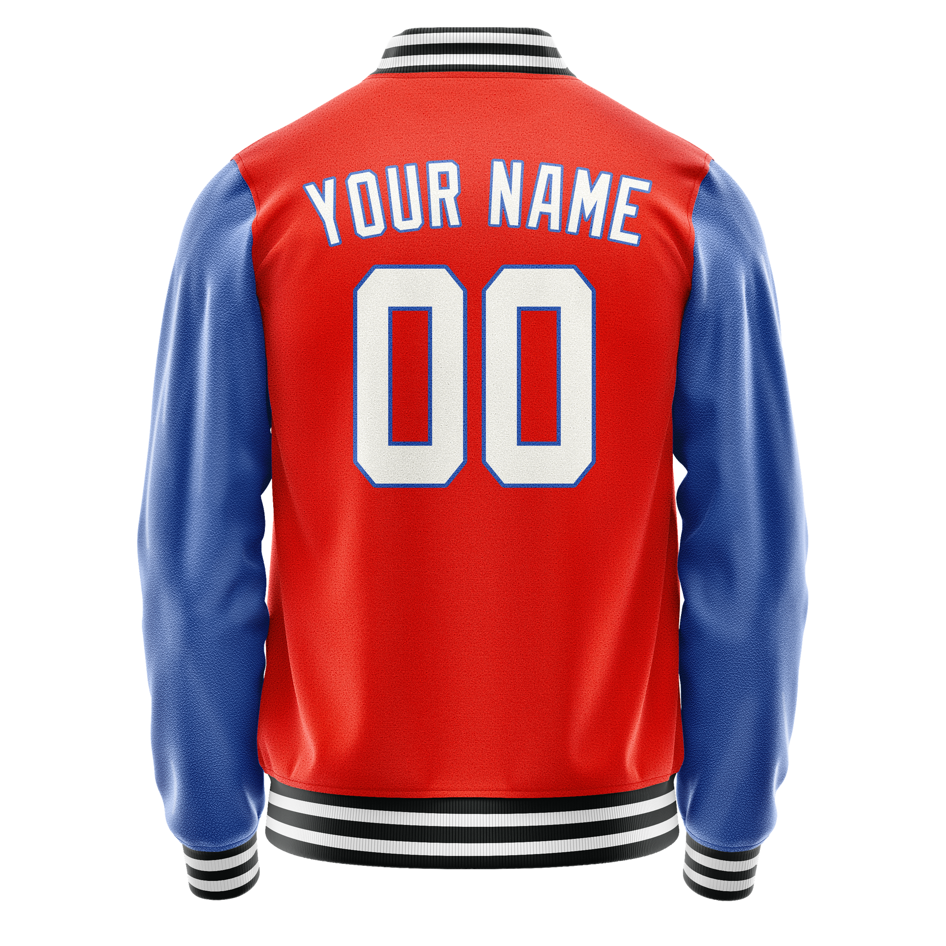 Custom Orange Royal Solid Color Varsity Letterman Jacket JA02240617XE337