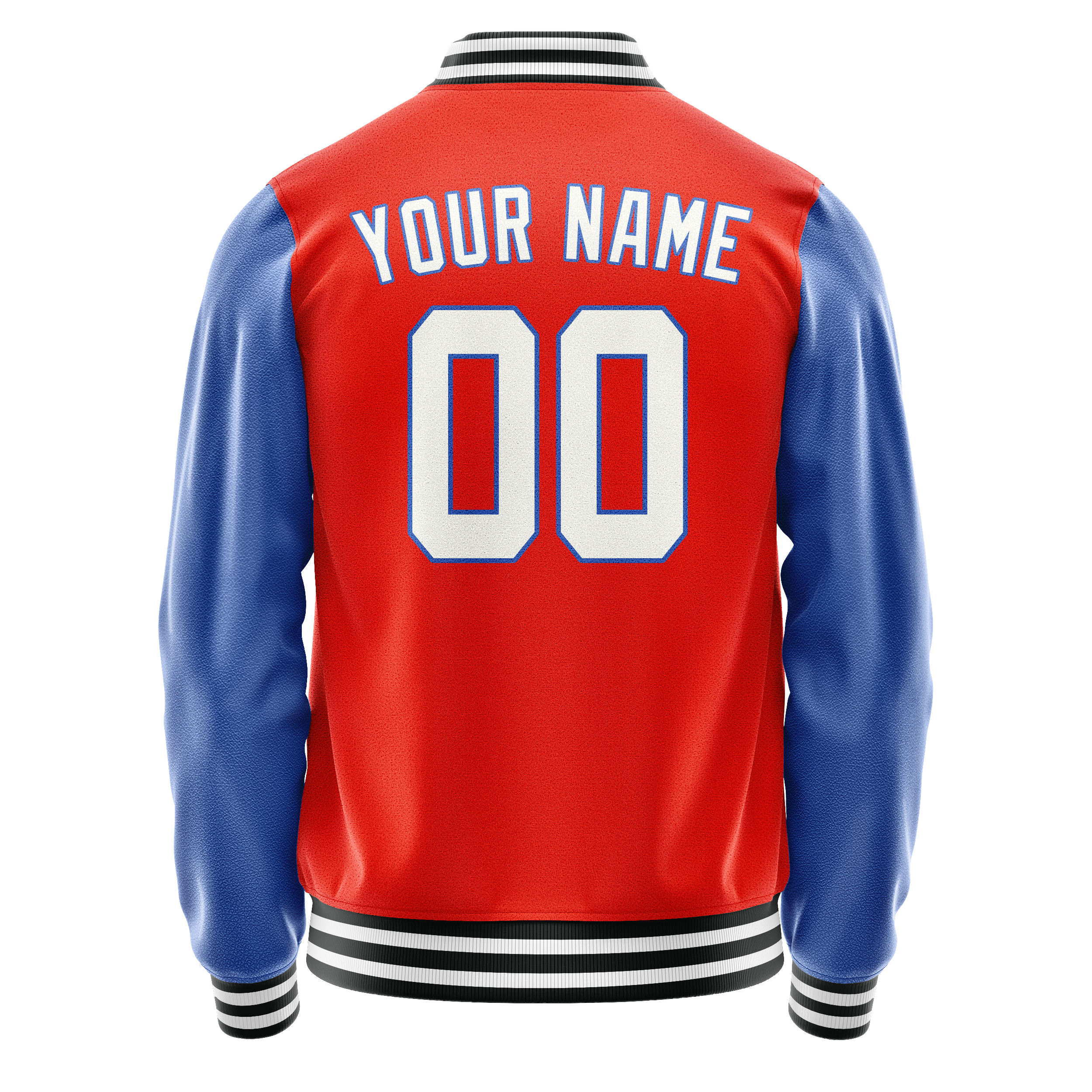 Custom Orange Royal Solid Color Varsity Letterman Jacket JA02240617XE337
