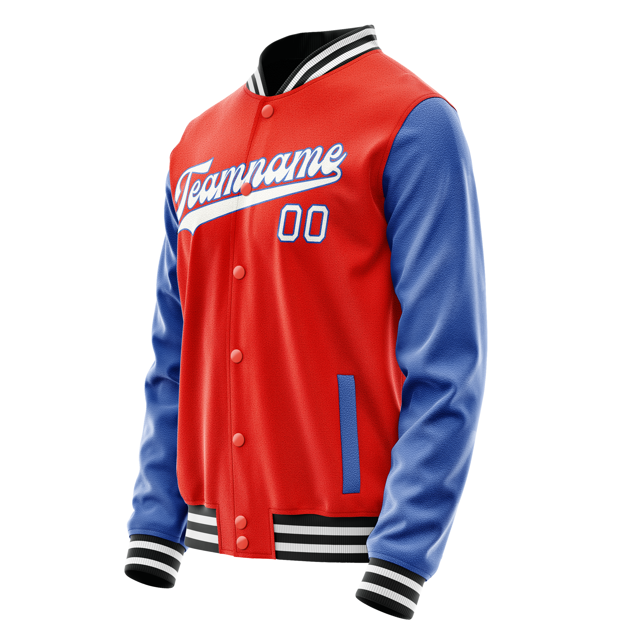 Custom Orange Royal Solid Color Varsity Letterman Jacket JA02240617XE337