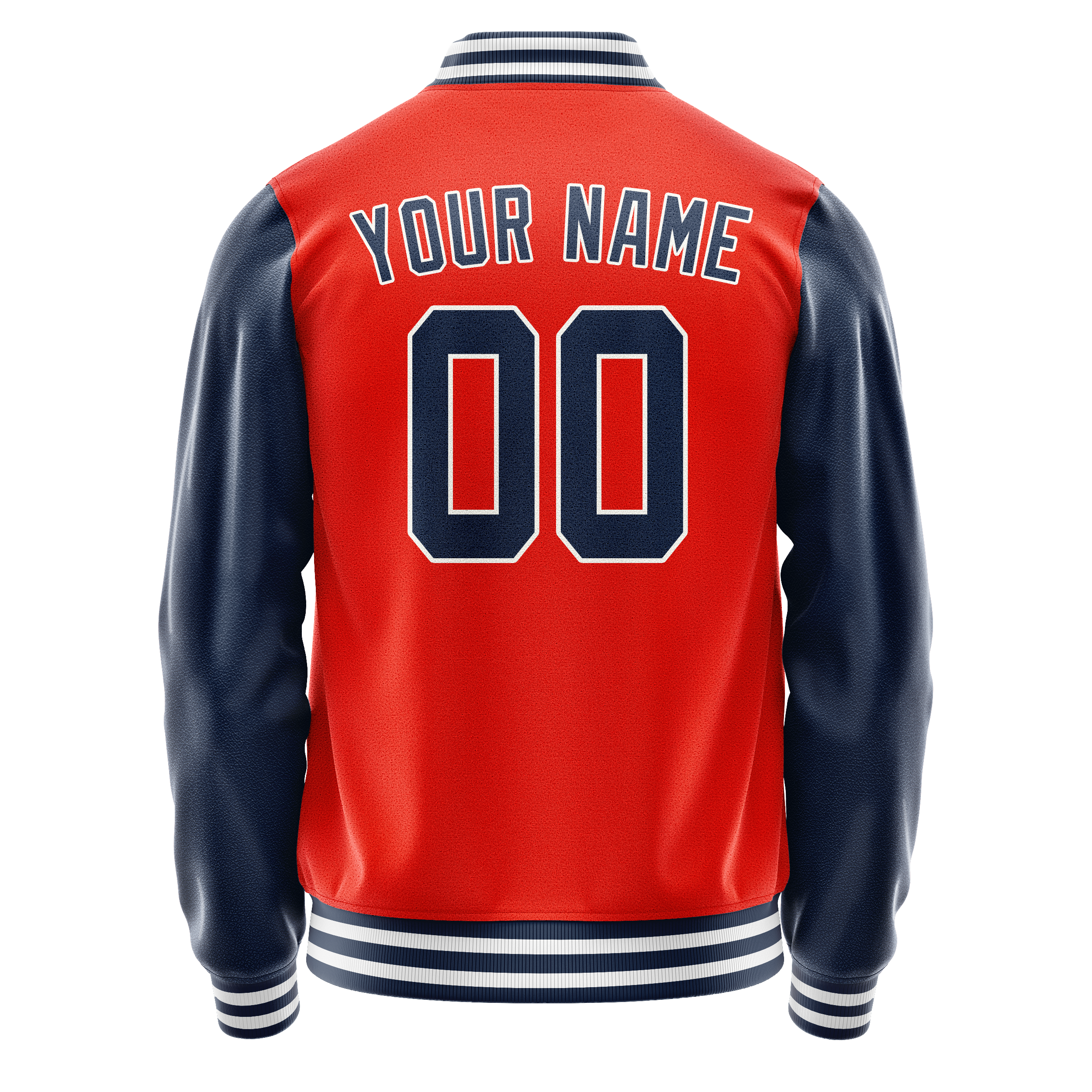 Custom Orange Royal Solid Color Varsity Letterman Jacket JA02240617XE340