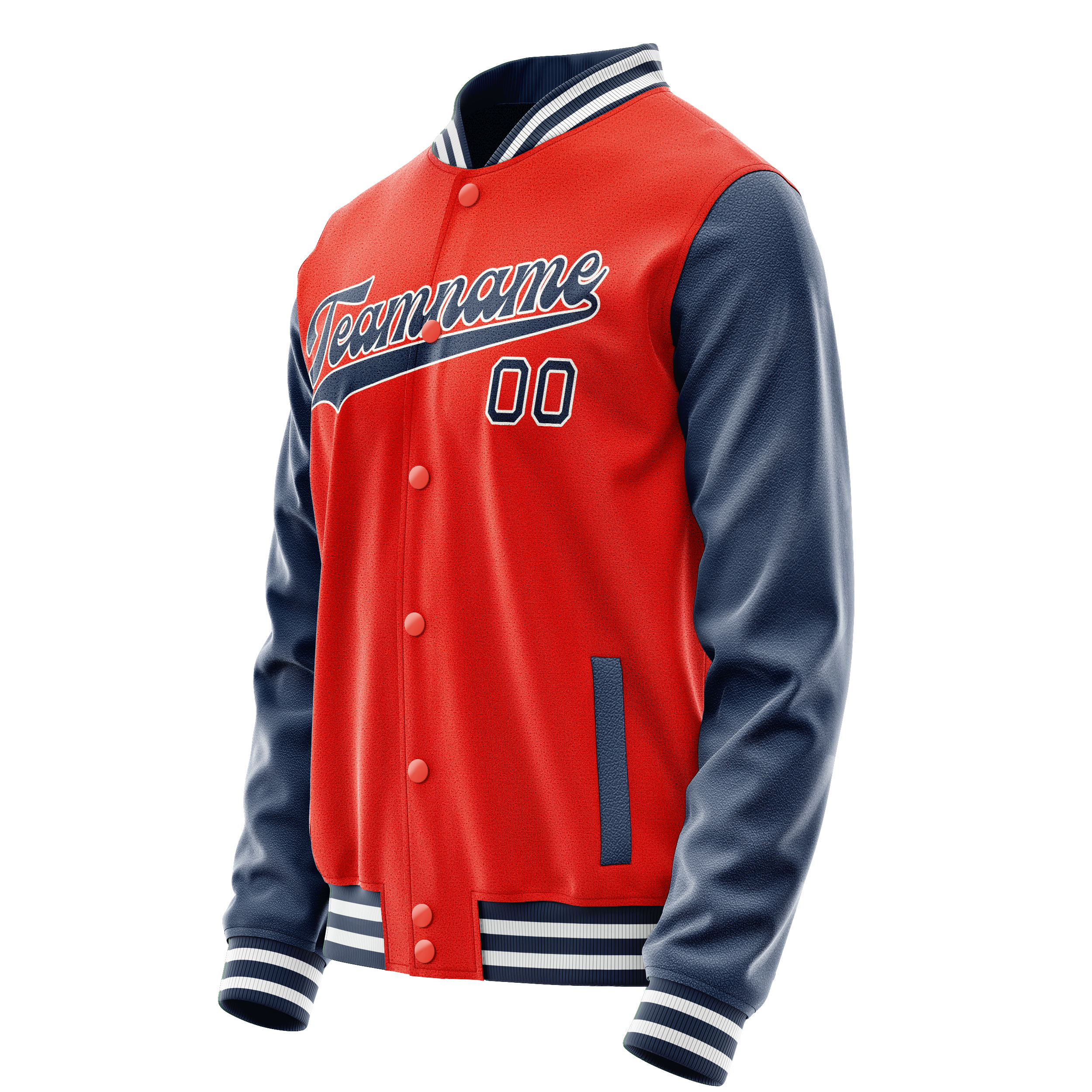 Custom Orange Royal Solid Color Varsity Letterman Jacket JA02240617XE340