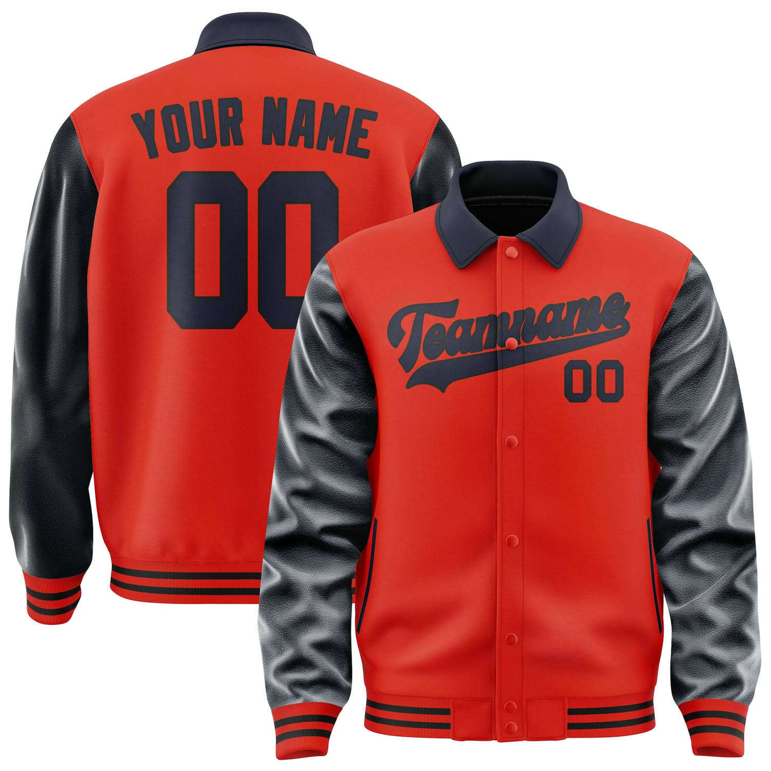 Custom Orange Red Navy Jacket
