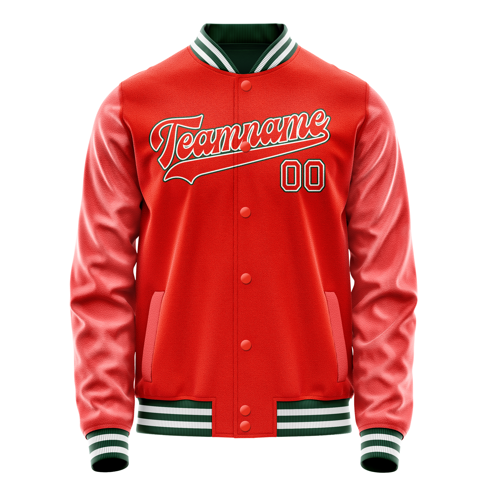 Custom Orange White Solid Color Varsity Letterman Jacket JA02240617XE339
