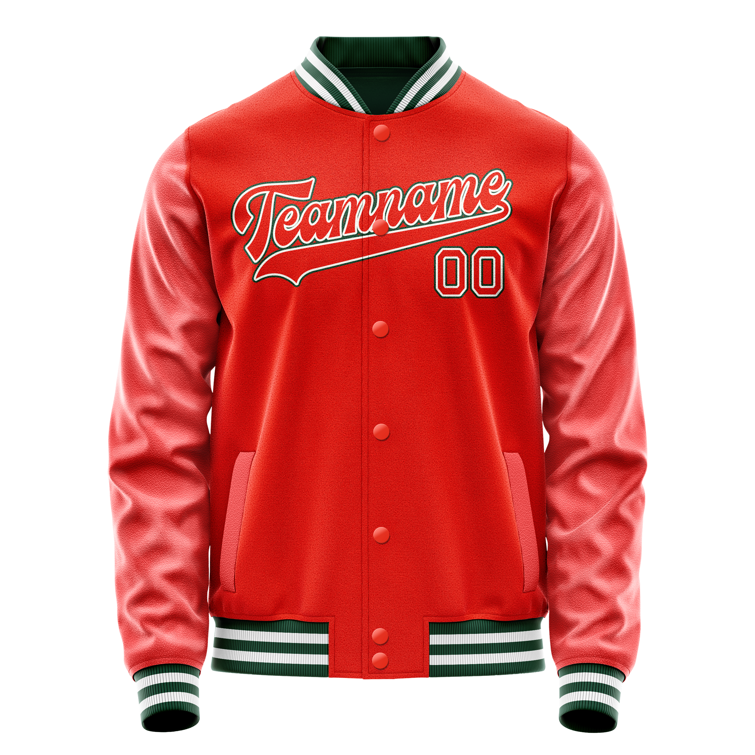 Custom Orange White Solid Color Varsity Letterman Jacket JA02240617XE339