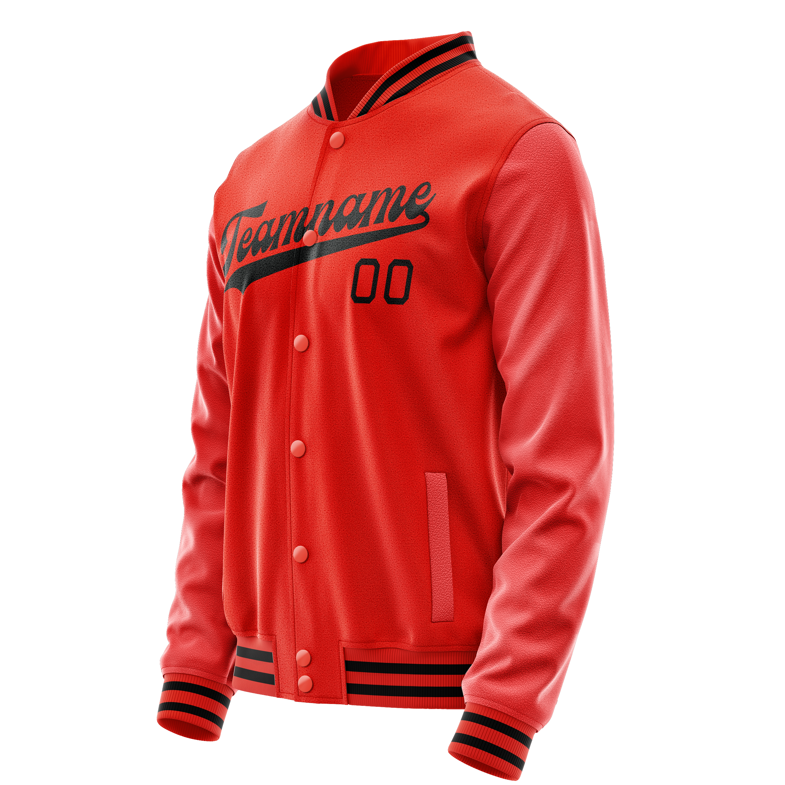 Custom Orange Black Solid Color Varsity Letterman Jacket JA02240617XE342