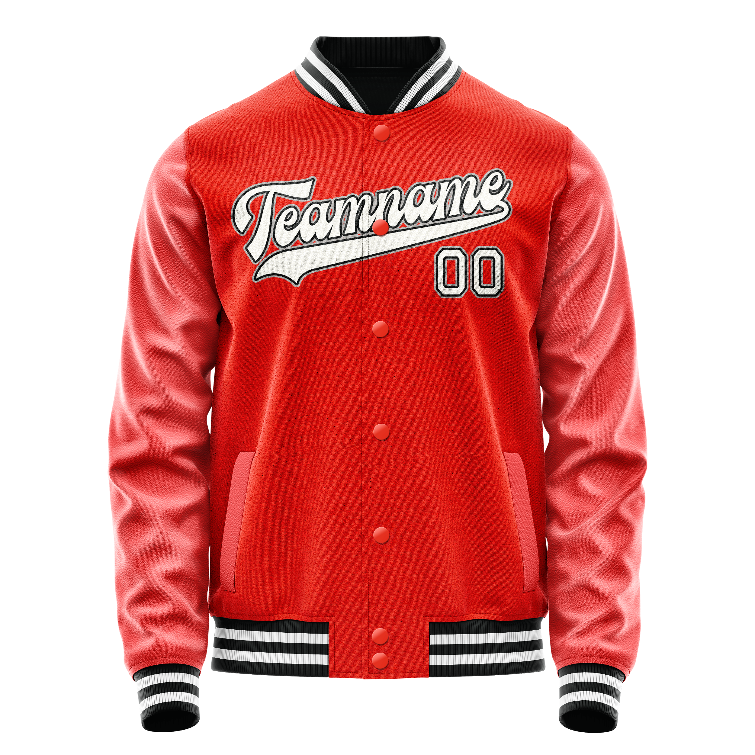 Custom Orange White Solid Color Varsity Letterman Jacket JA02240617XE346