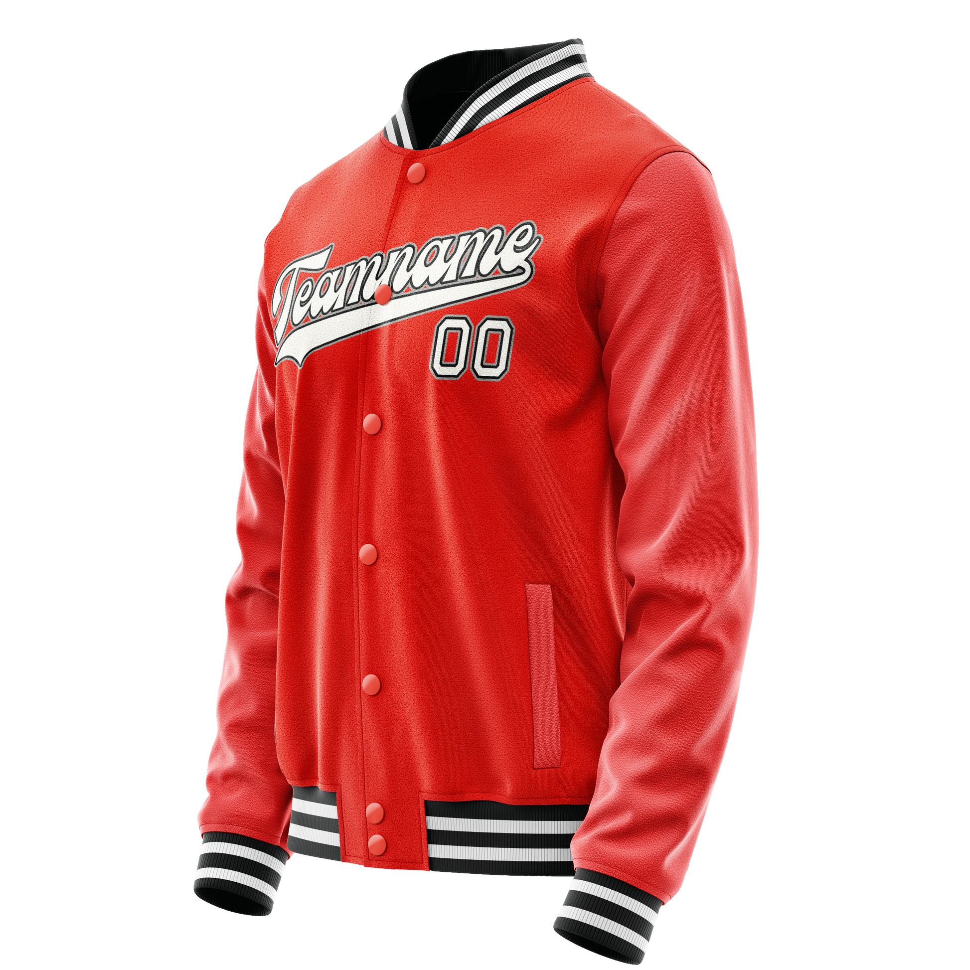 Custom Orange White Solid Color Varsity Letterman Jacket JA02240617XE346