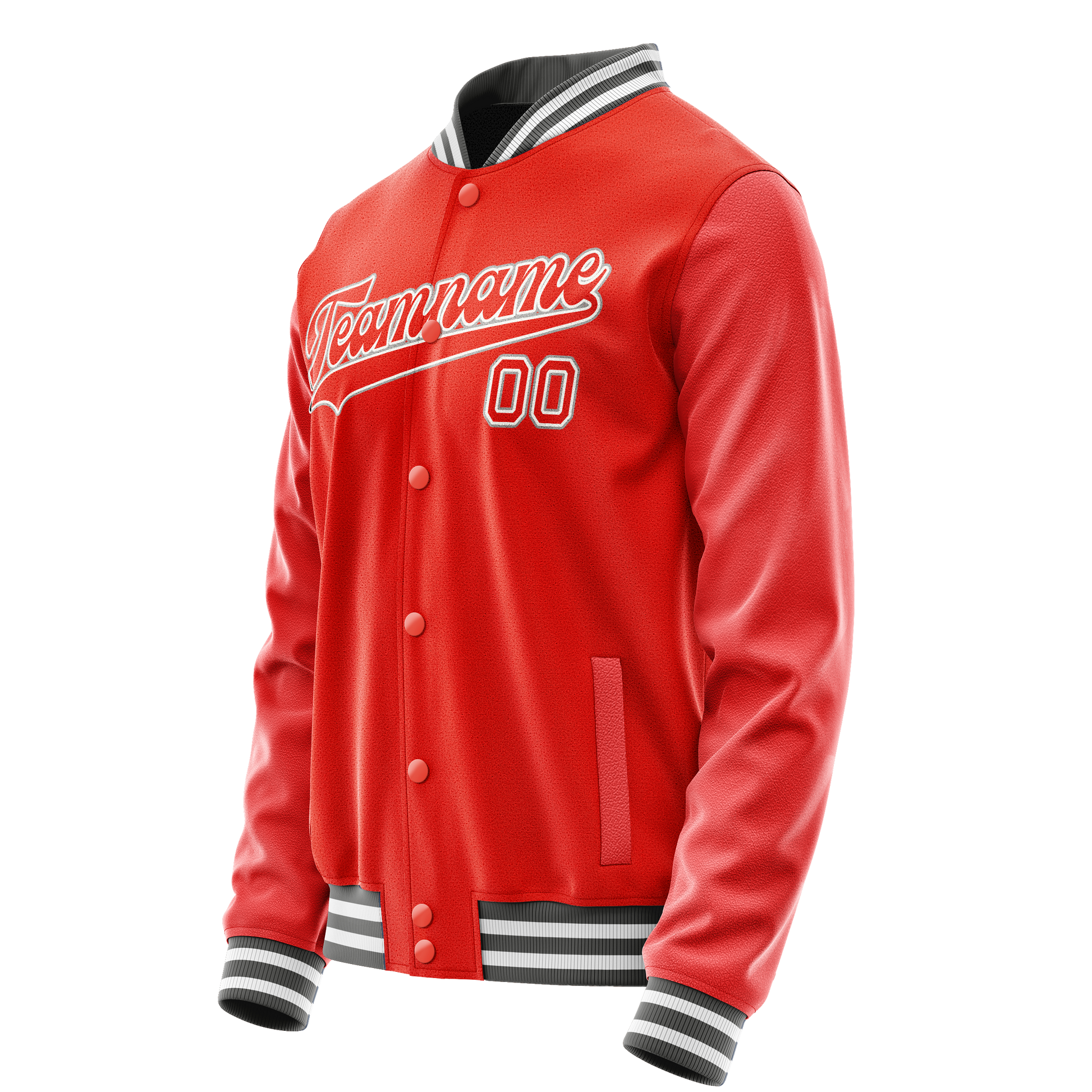 Custom Orange Gray Solid Color Varsity Letterman Jacket JA02240617XE343