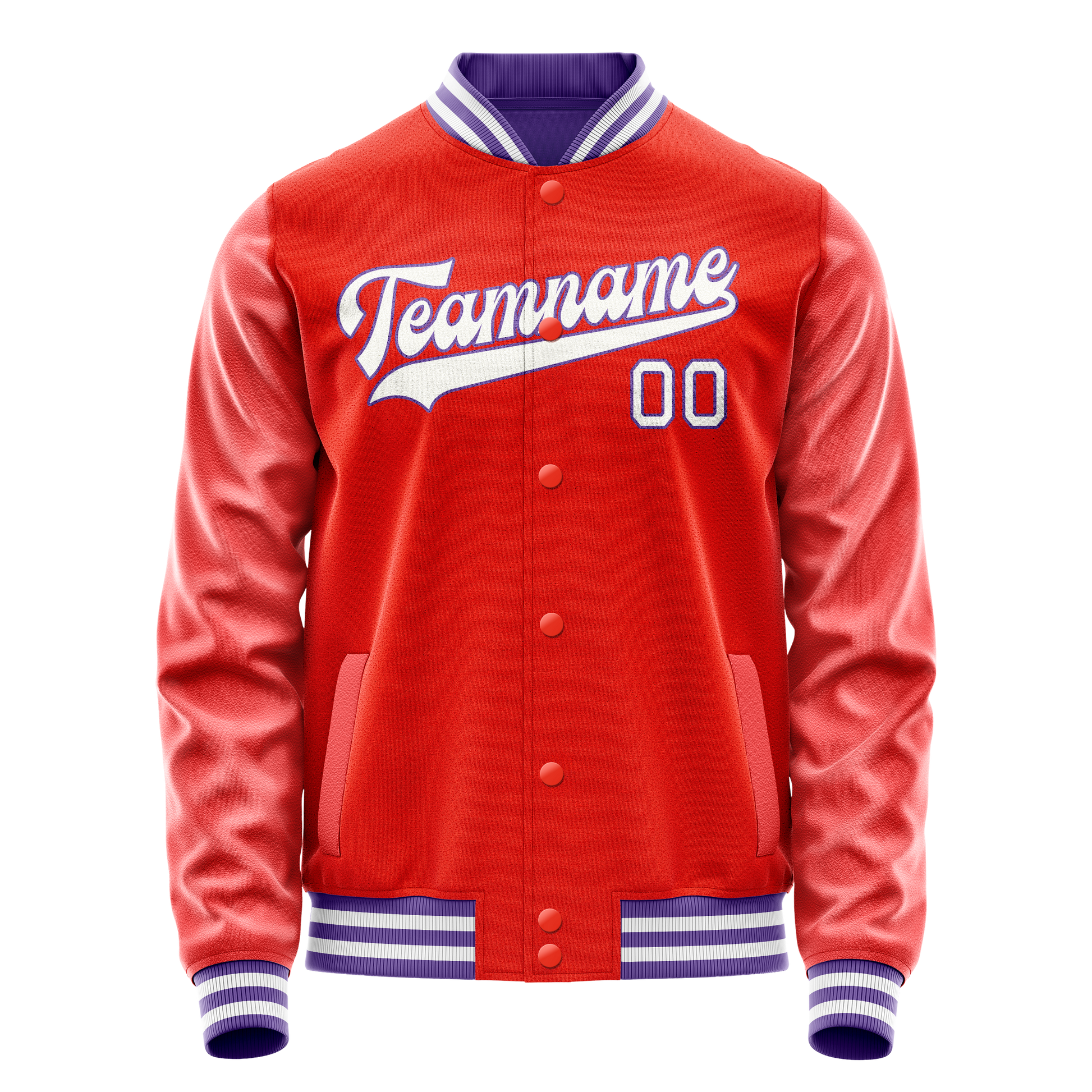 Custom Orange White Solid Color Varsity Letterman Jacket JA02240617XE344