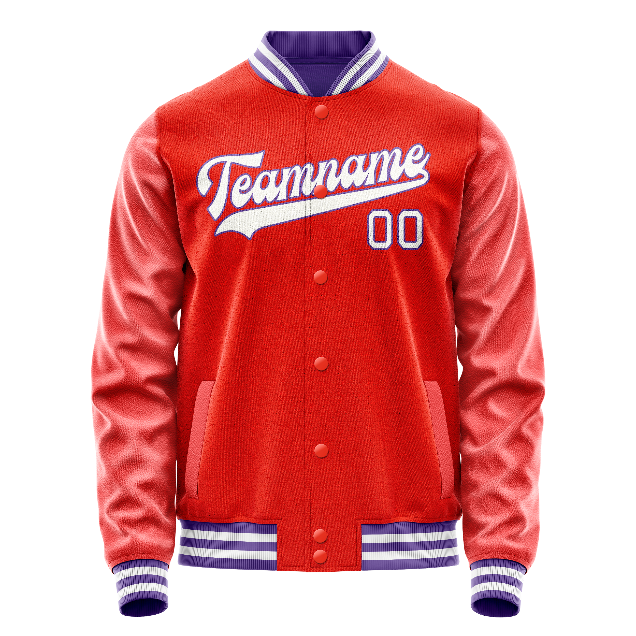 Custom Orange White Solid Color Varsity Letterman Jacket JA02240617XE344