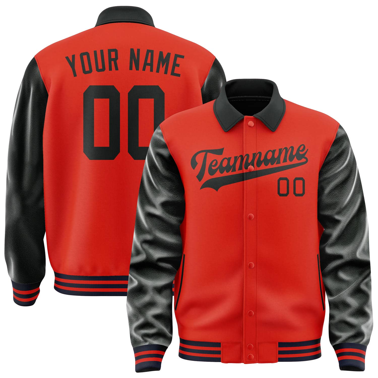 Custom Orange Red Black Jacket