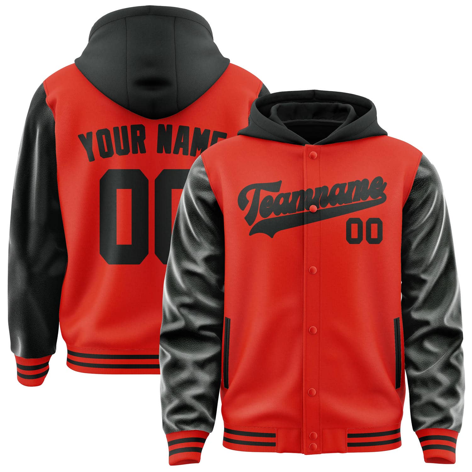 Custom Orange Red Black Jacket