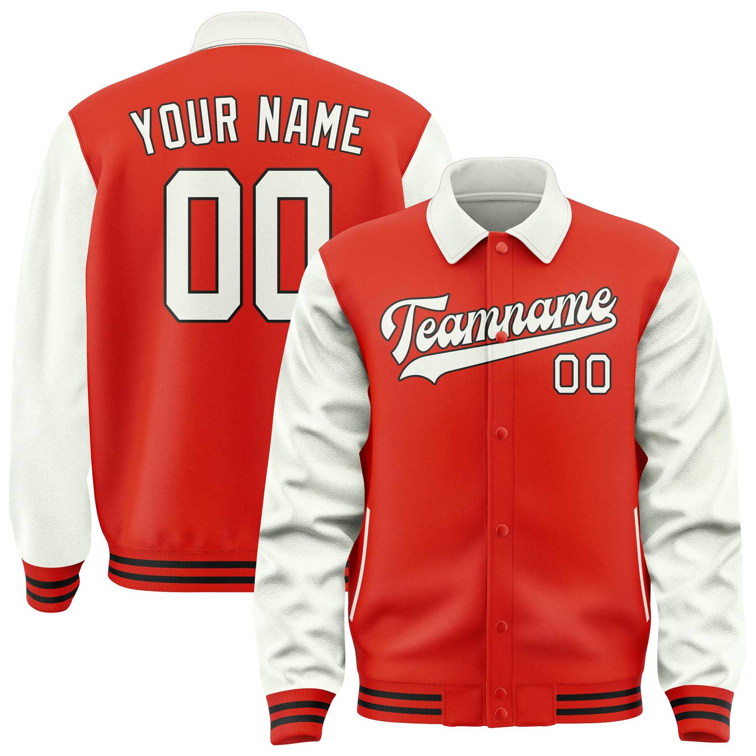 Custom Orange Red White Jacket