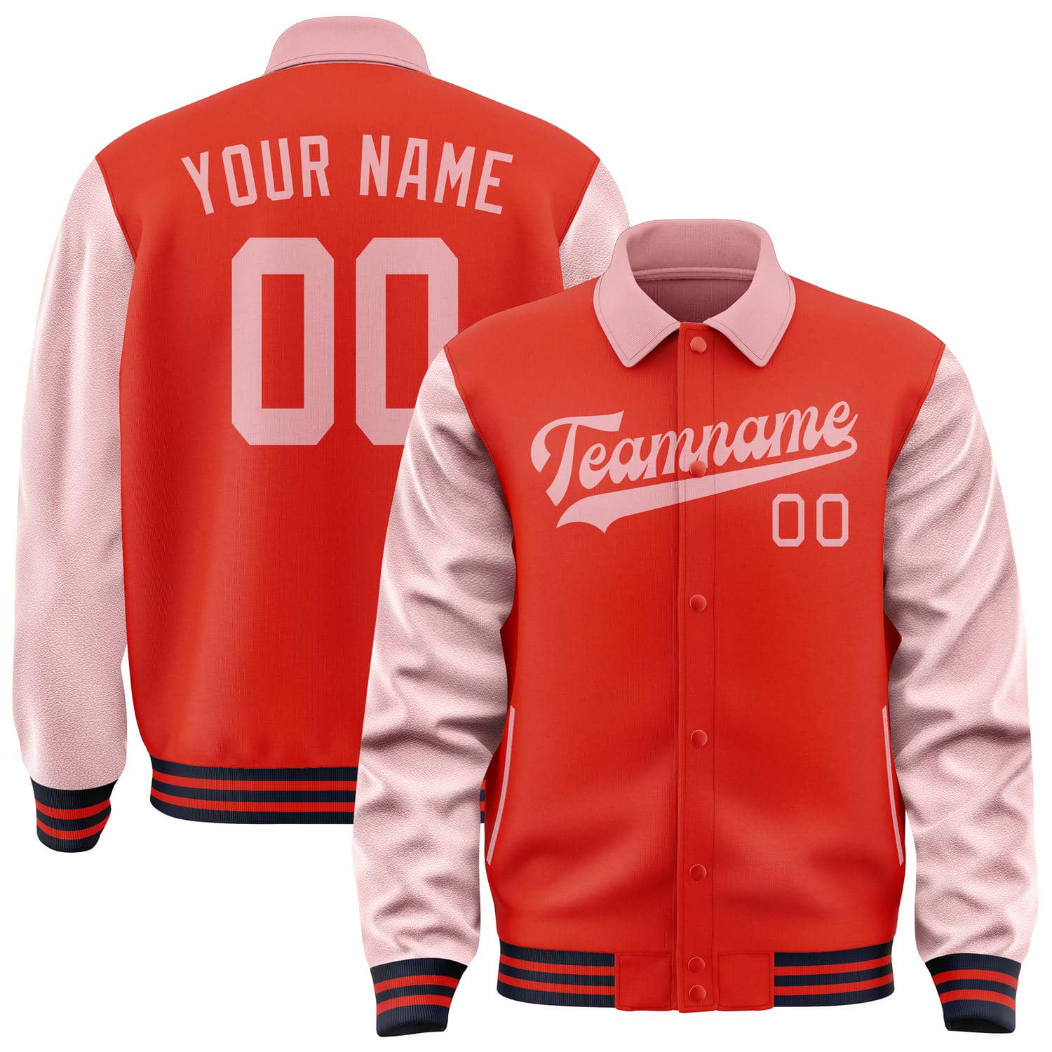 Custom Orange Red Light Pink Jacket