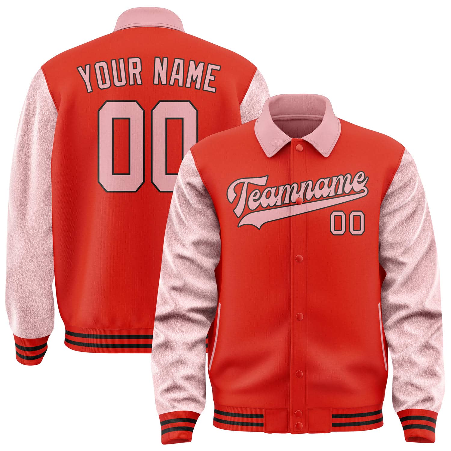 Custom Orange Red Light Pink Jacket
