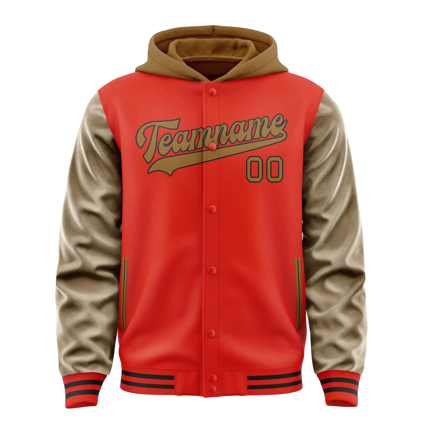 Custom Orange Red Khaki Jacket