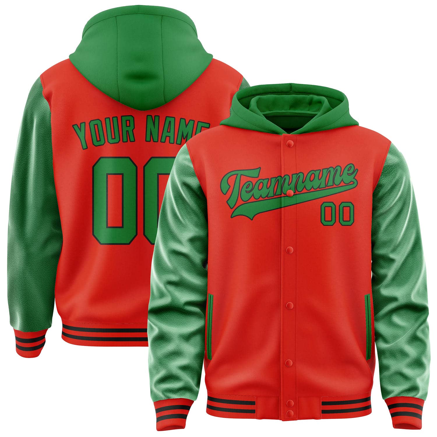 Custom Orange Red Emerald Green Jacket