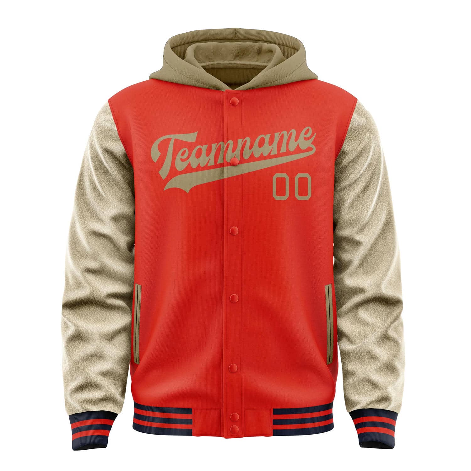 Custom Orange Red Light Khaki Jacket