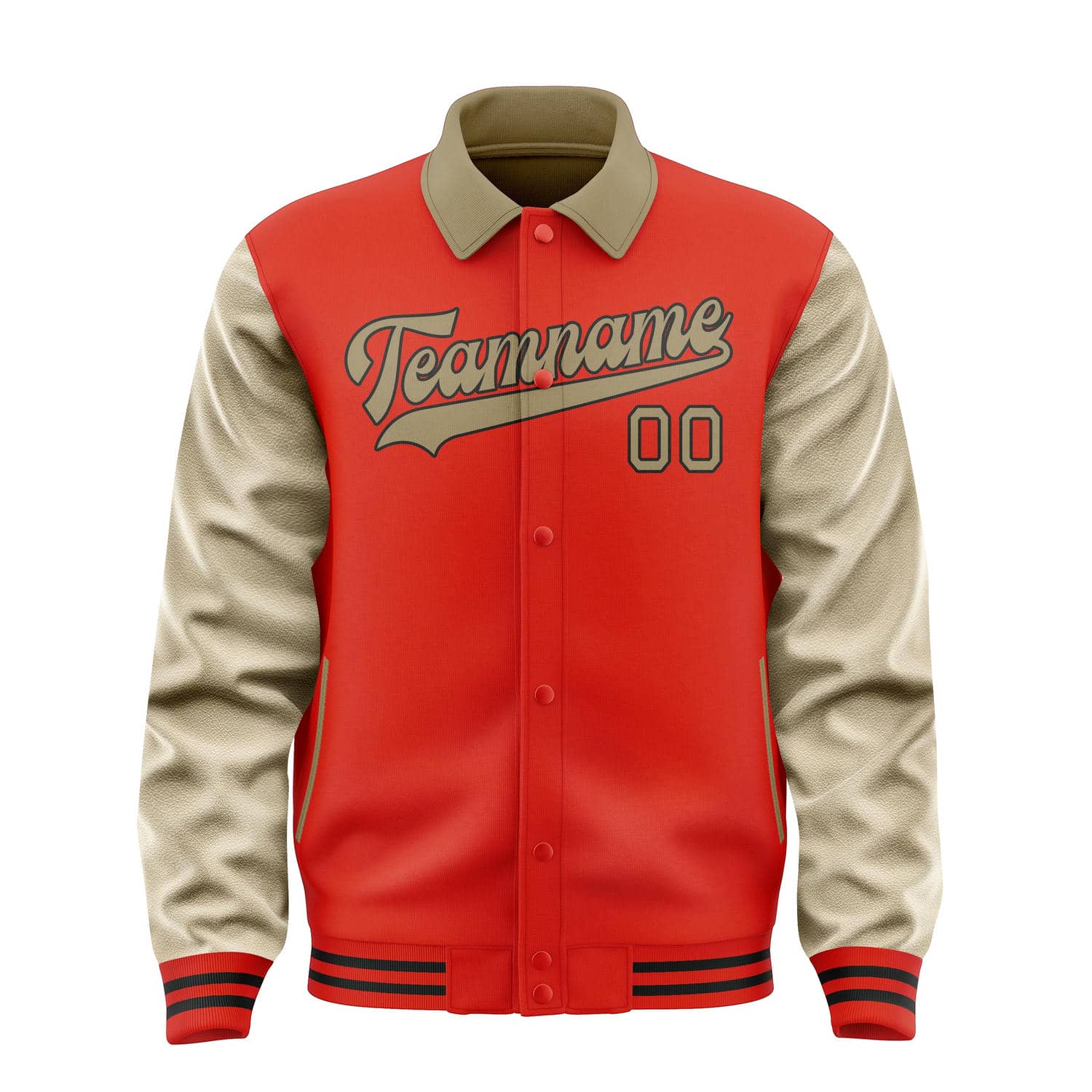 Custom Orange Red Light Khaki Jacket