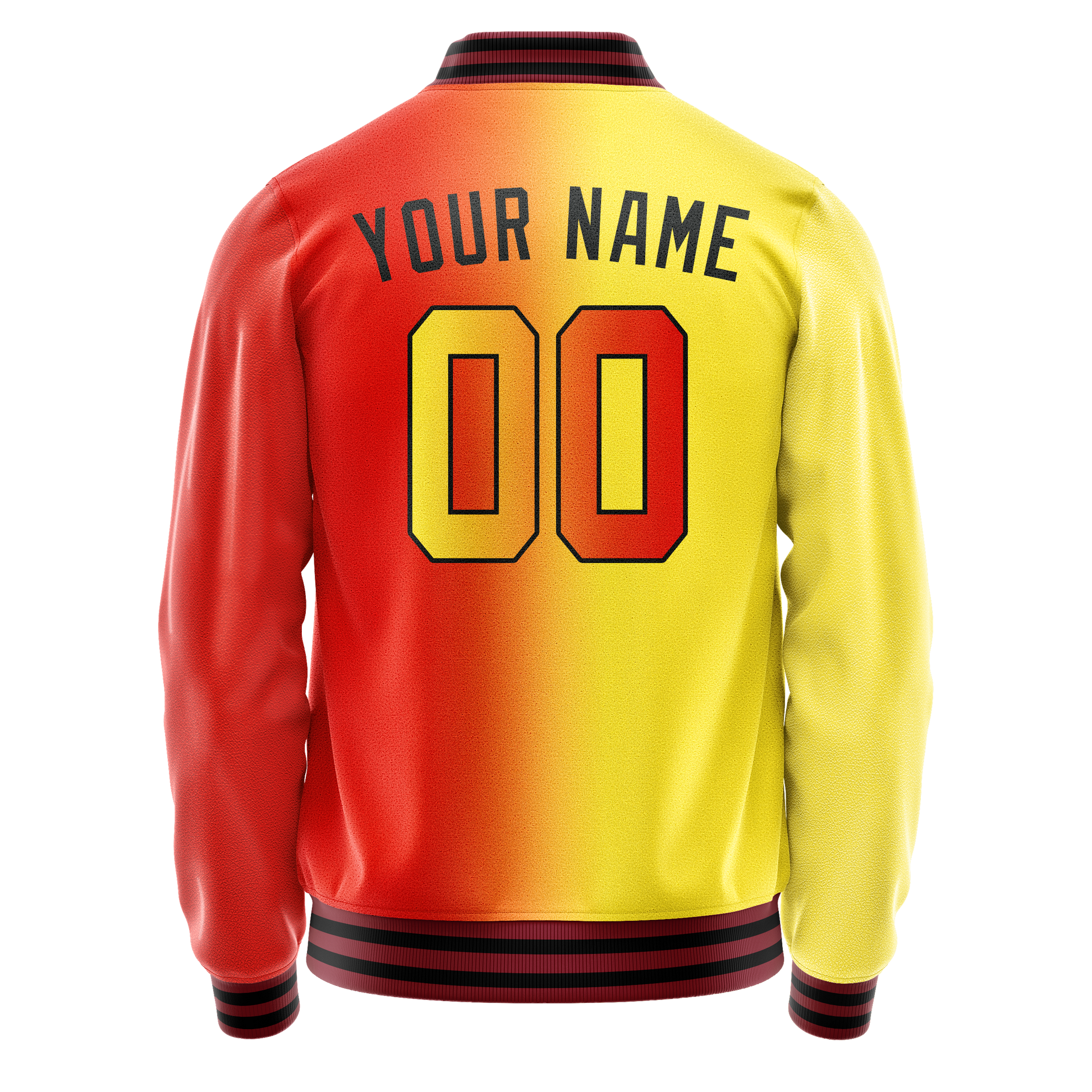 Custom Orange Yellow Gradient Varsity Letterman Jacket JA02240617XE332