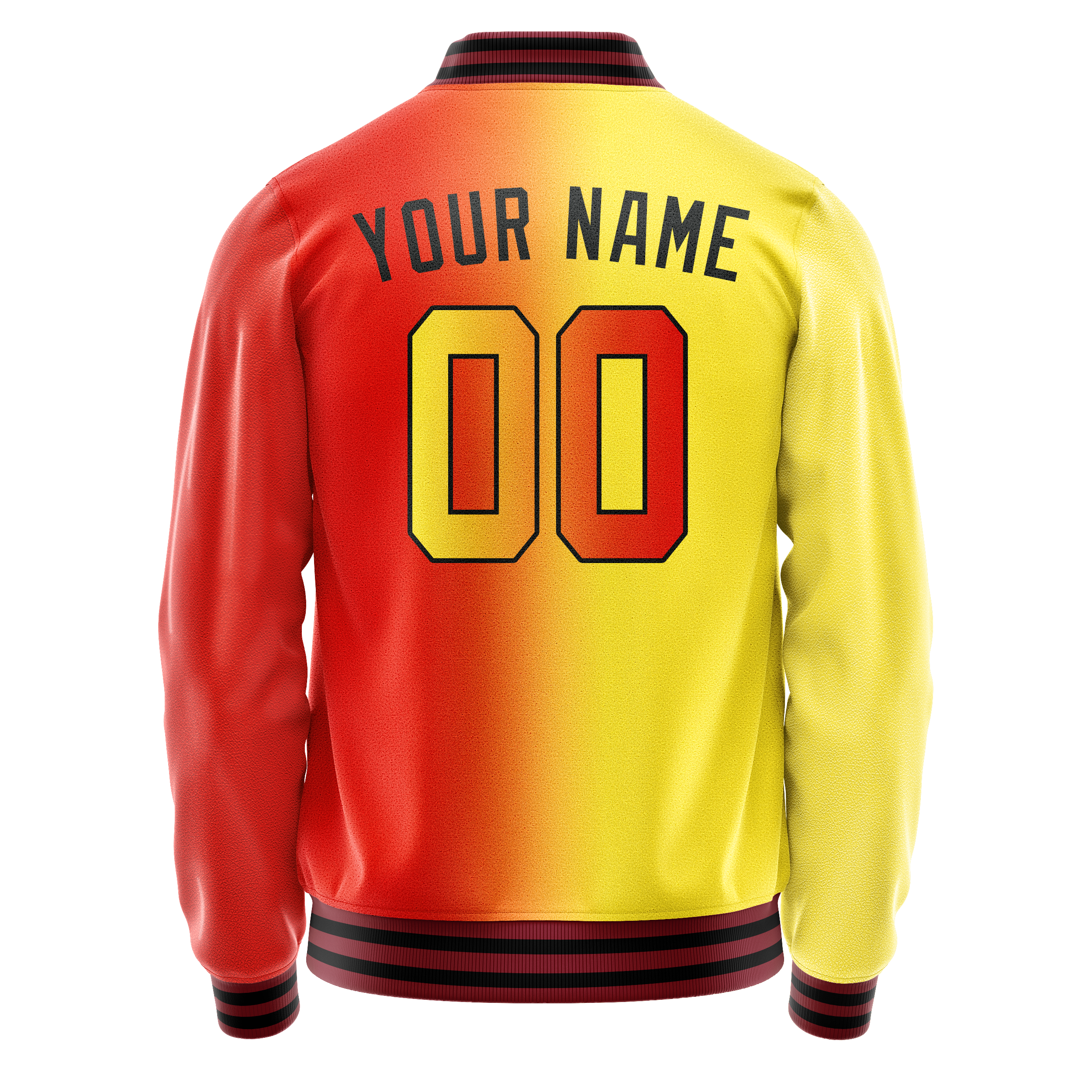 Custom Orange Yellow Gradient Varsity Letterman Jacket JA02240617XE332