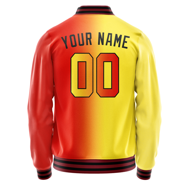 Custom Orange Yellow Gradient Varsity Letterman Jacket JA02240617XE332