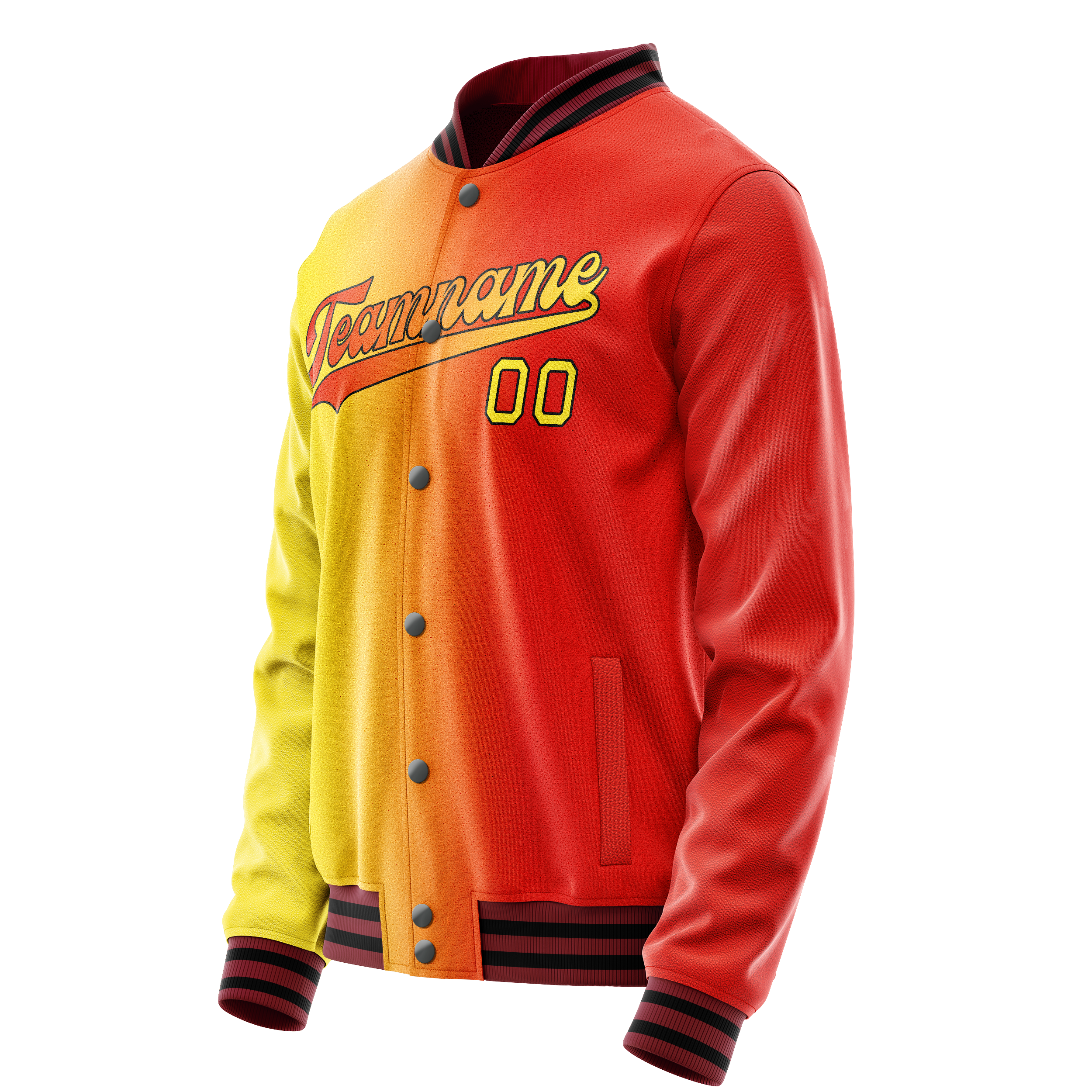 Custom Orange Yellow Gradient Varsity Letterman Jacket JA02240617XE332