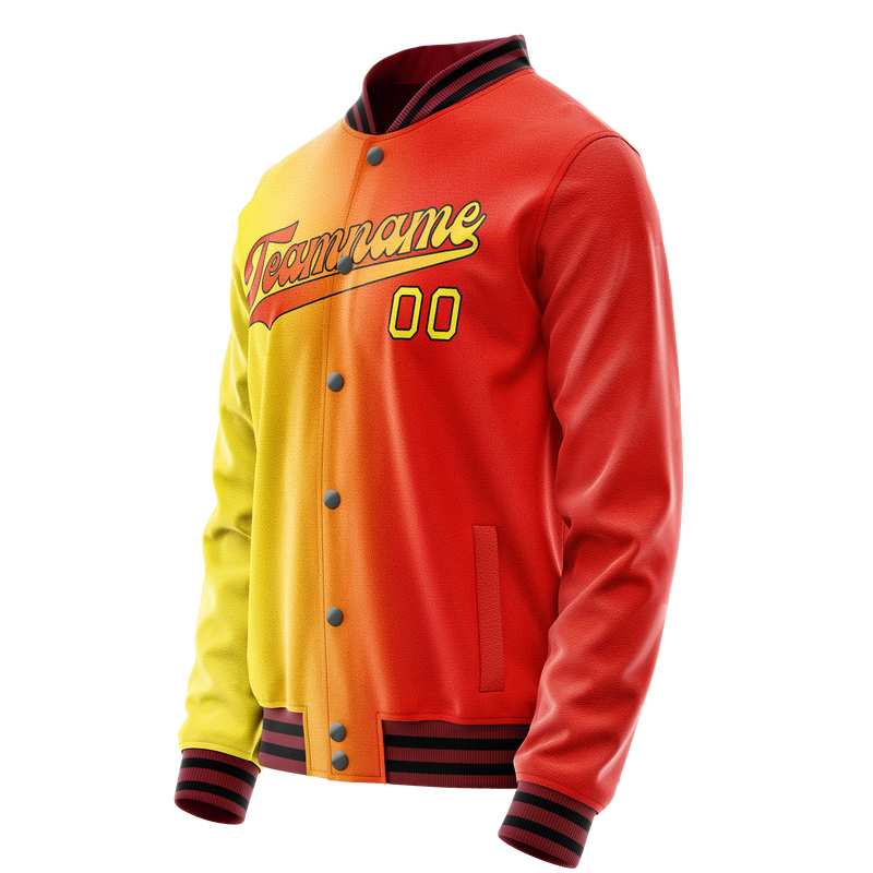 Custom Orange Yellow Gradient Varsity Letterman Jacket JA02240617XE332