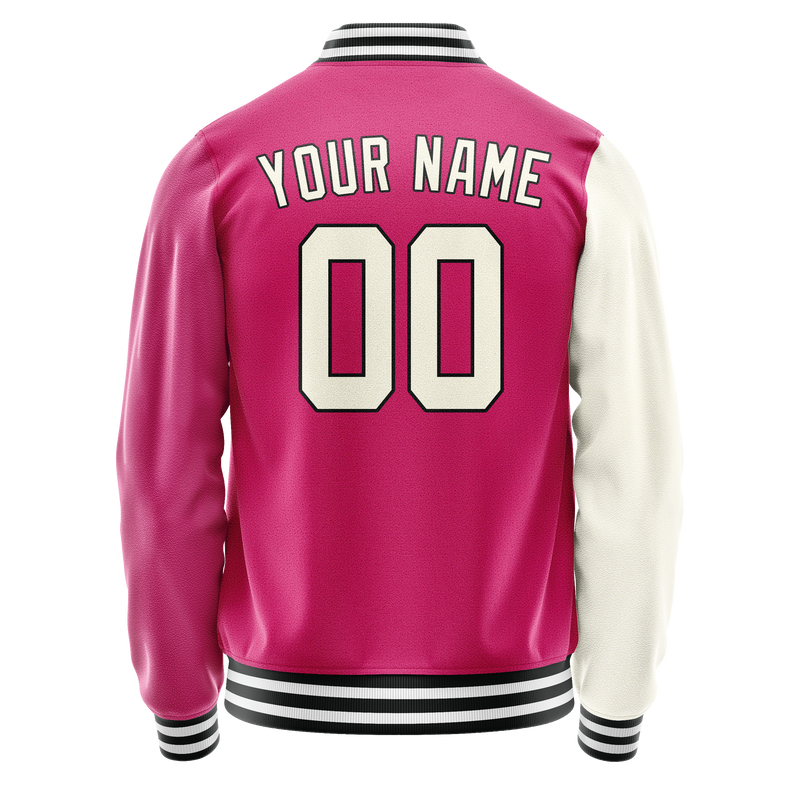 Custom Pink Cream Split Varsity Letterman Jacket JA02240617SH313
