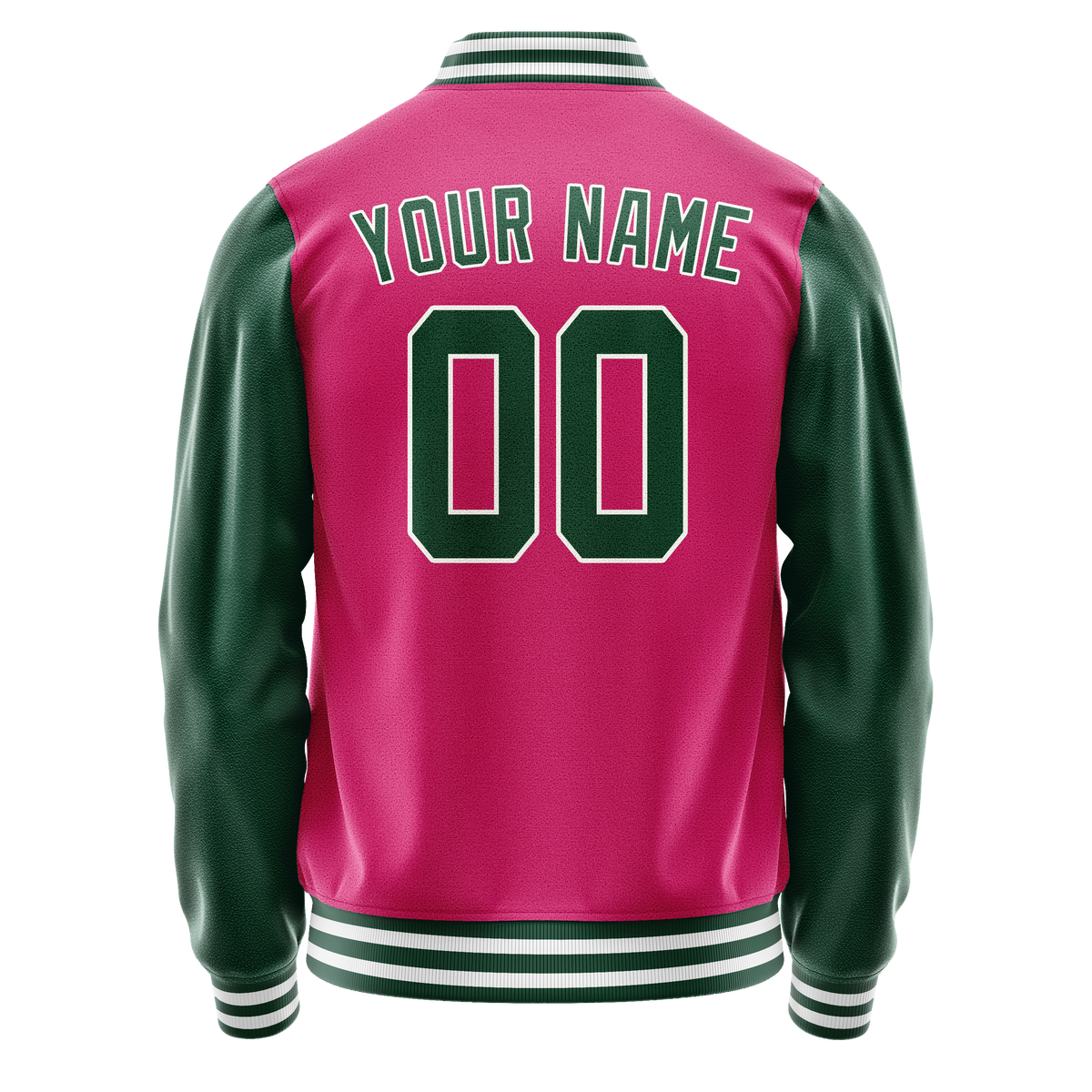 Custom Pink Kelly-Green Solid Color Varsity Letterman Jacket JA02240617SH298