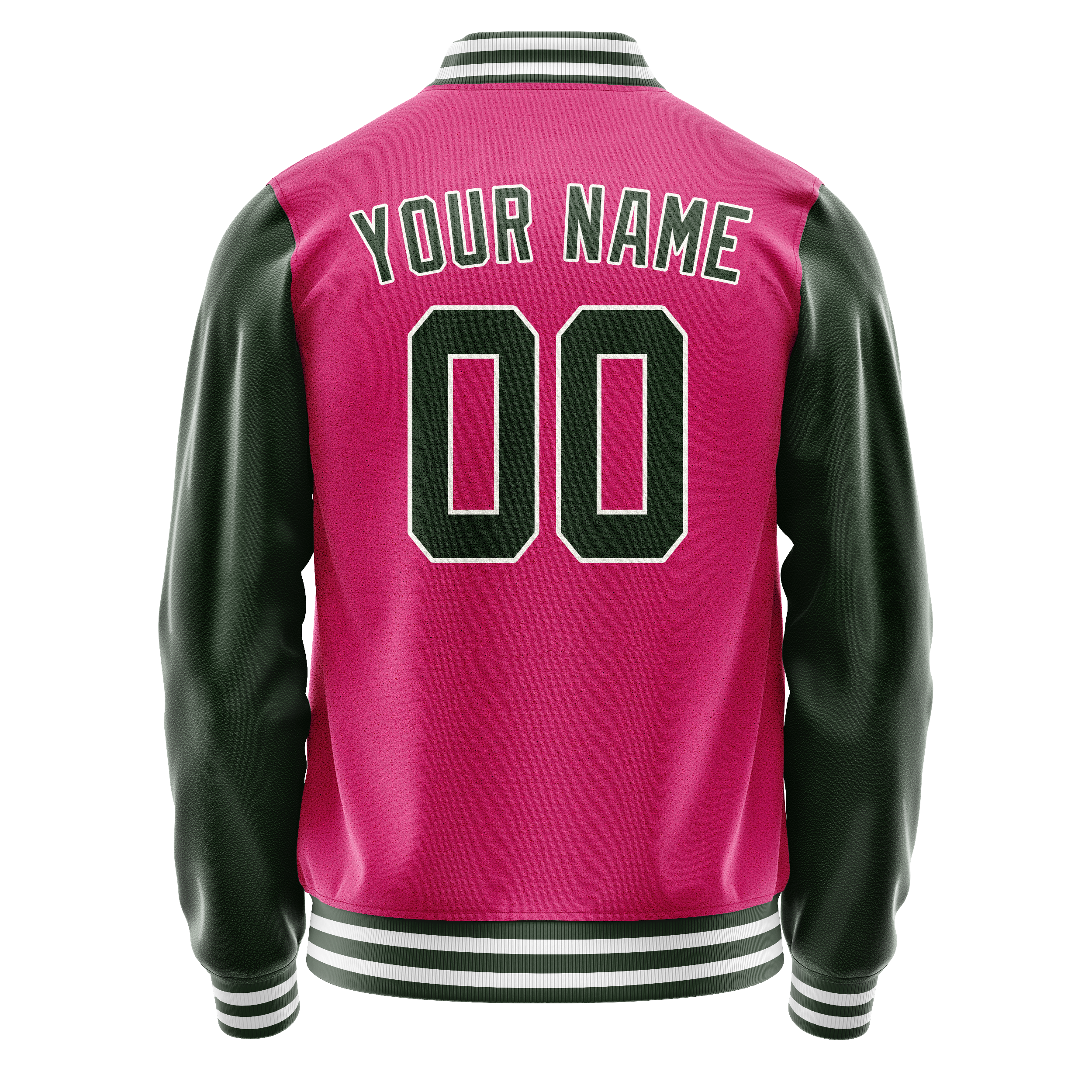 Custom Pink Kelly-Green Solid Color Varsity Letterman Jacket JA02240617SH316