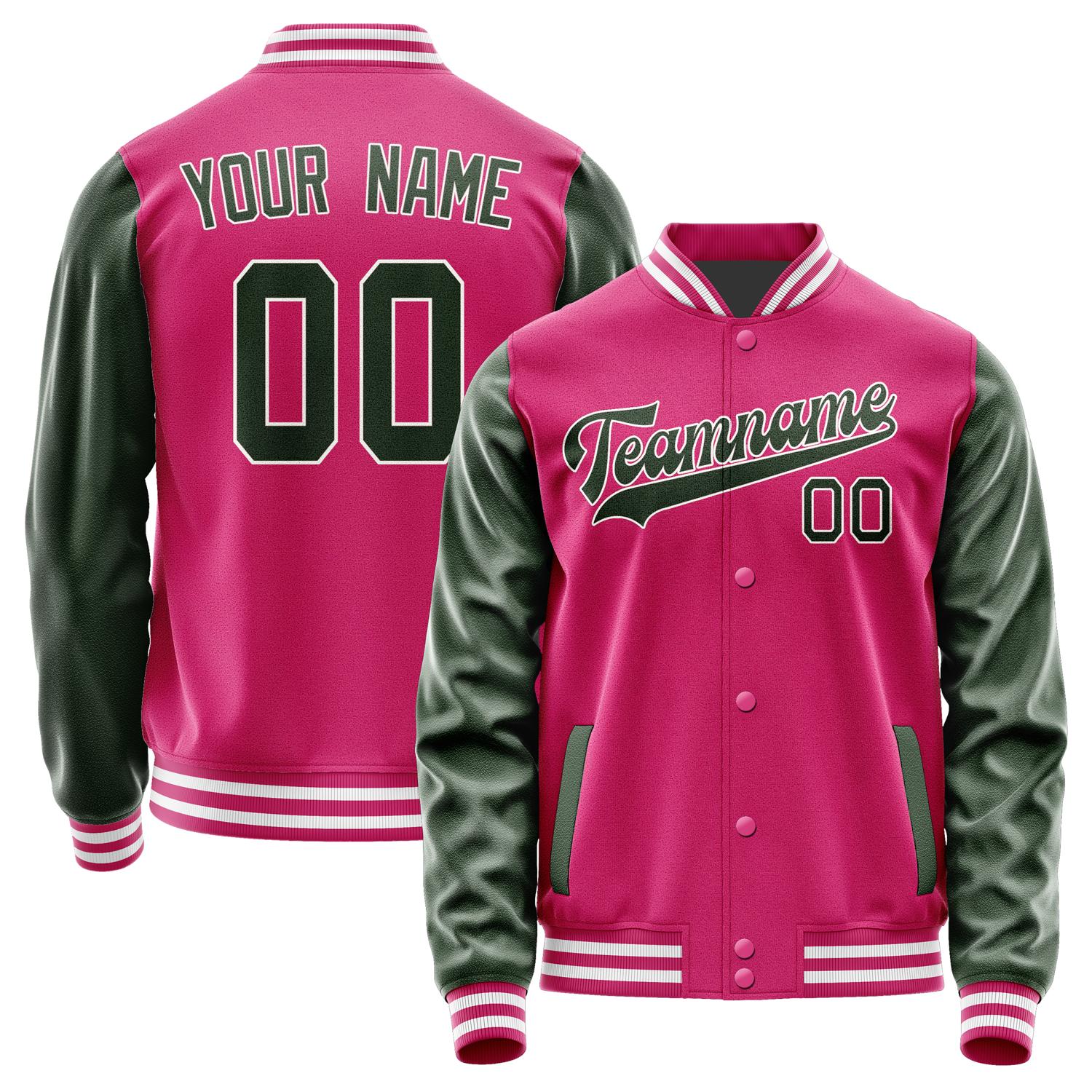 Custom Pink Dark Green Jacket JA1313061318B31806