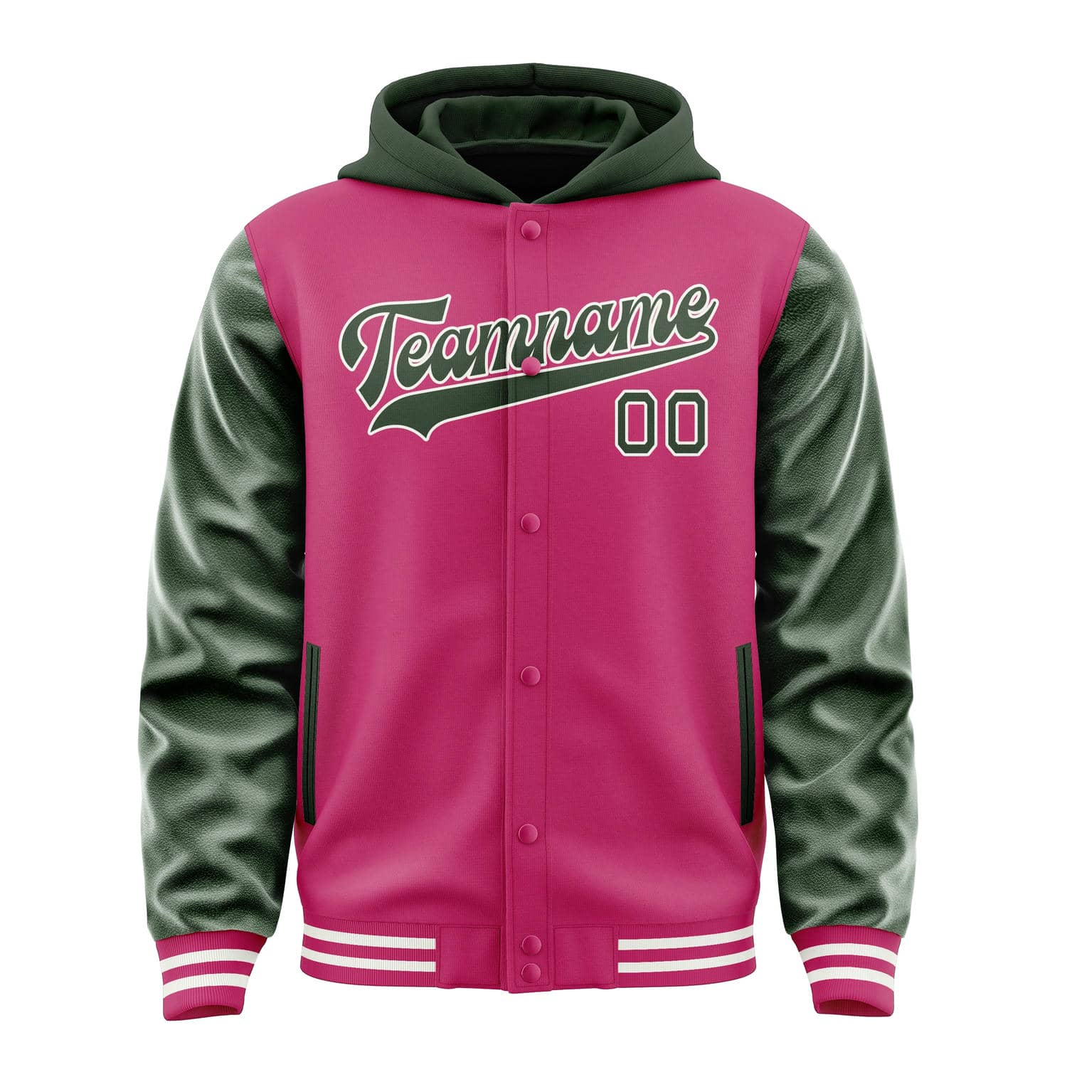Custom Pink Dark Green Jacket