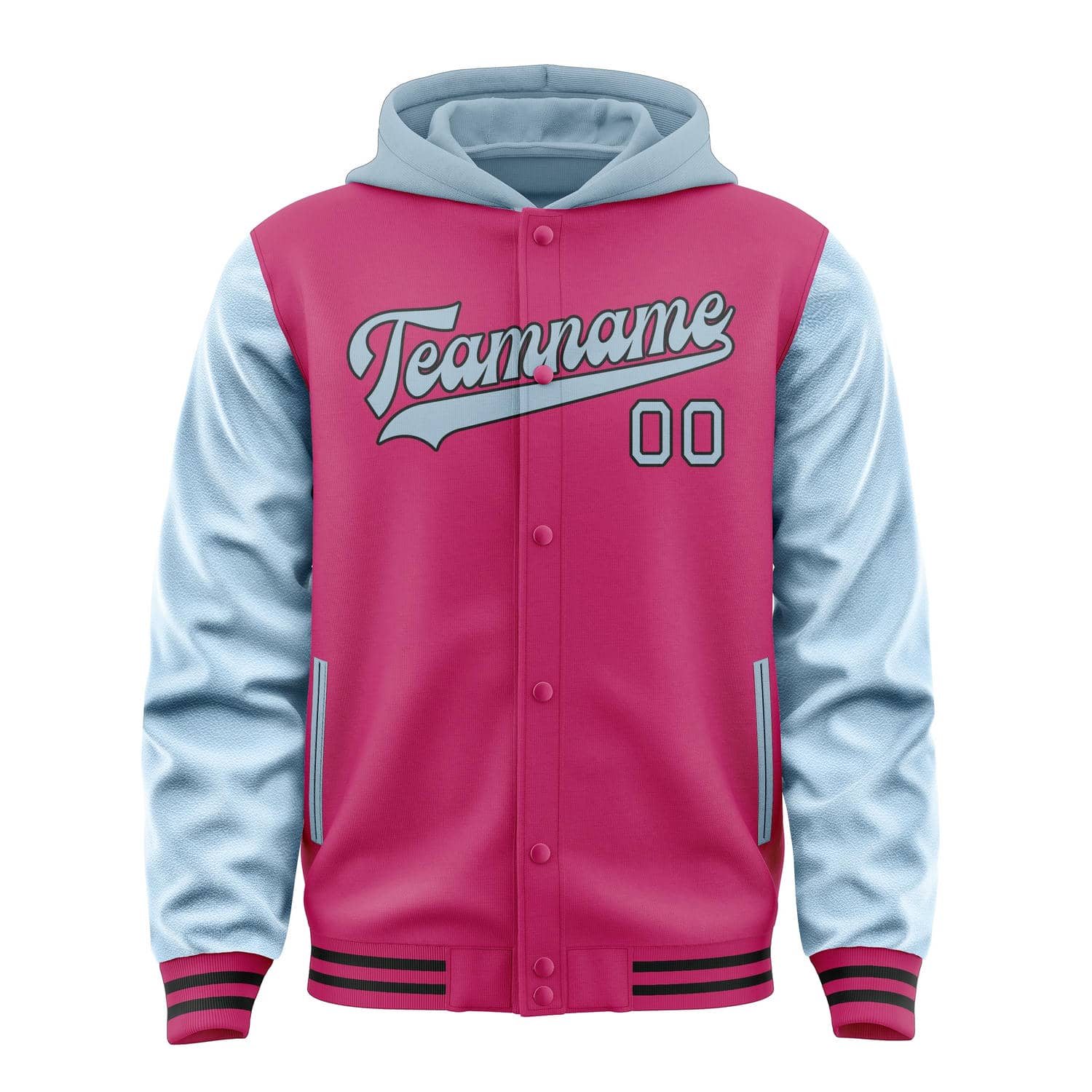 Custom Pink Light Blue Jacket