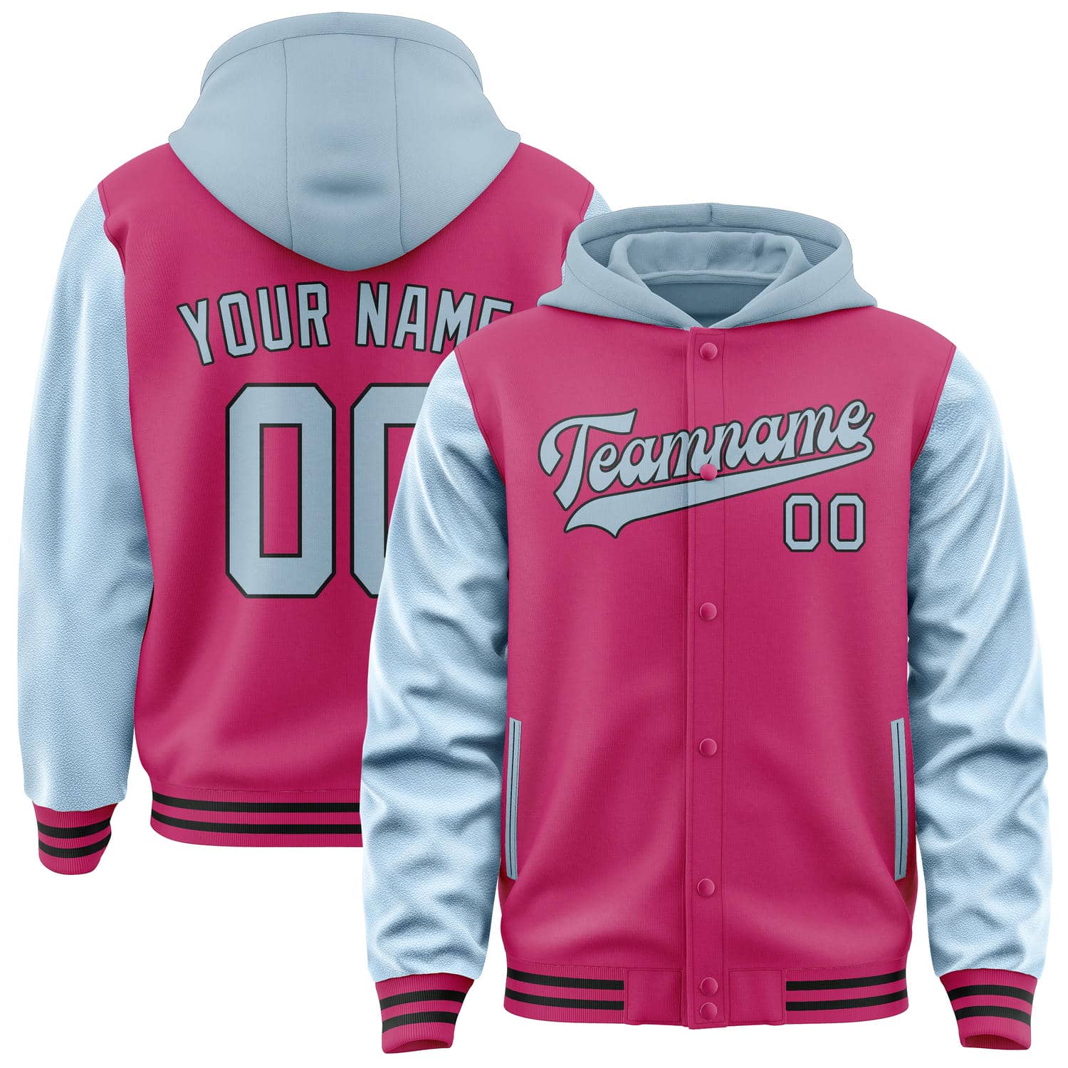 Custom Pink Light Blue Jacket