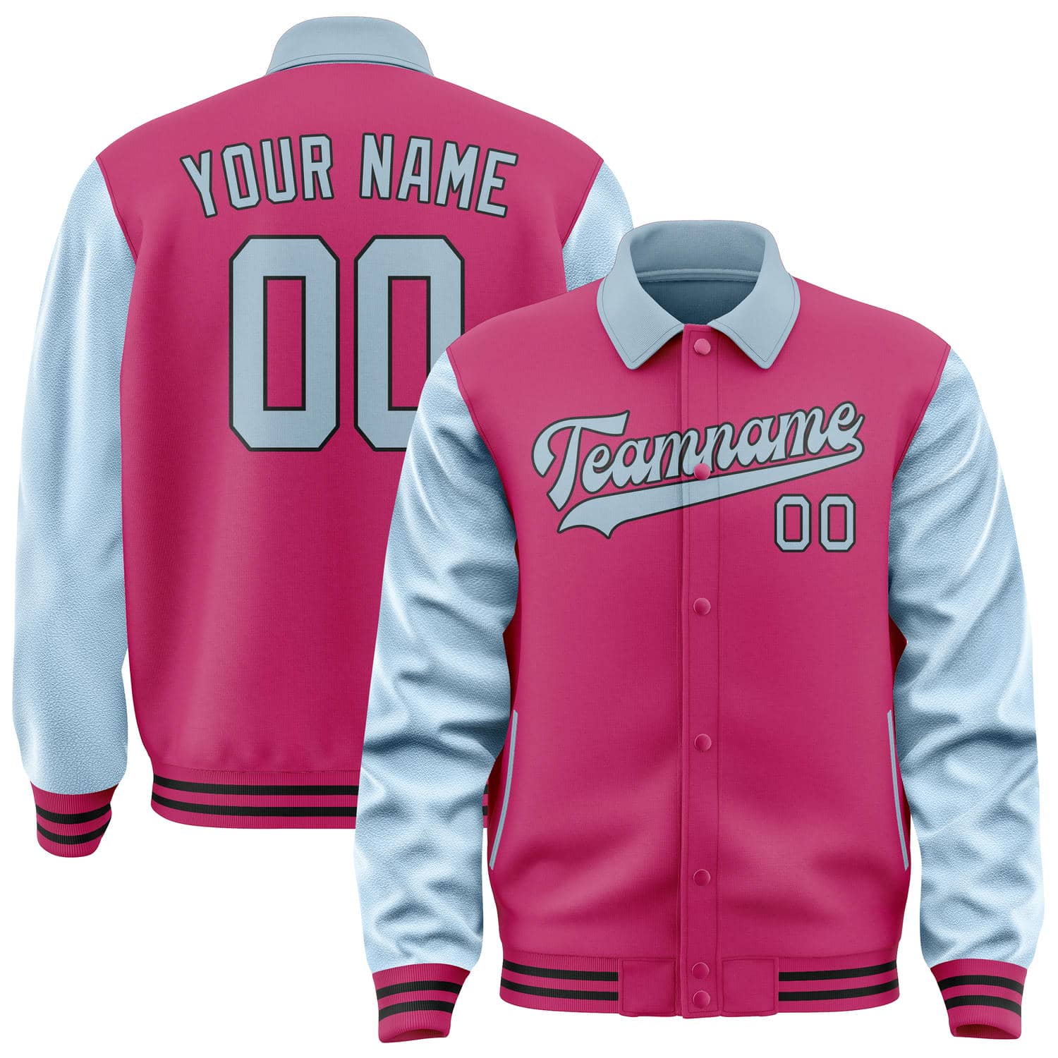 Custom Pink Light Blue Jacket