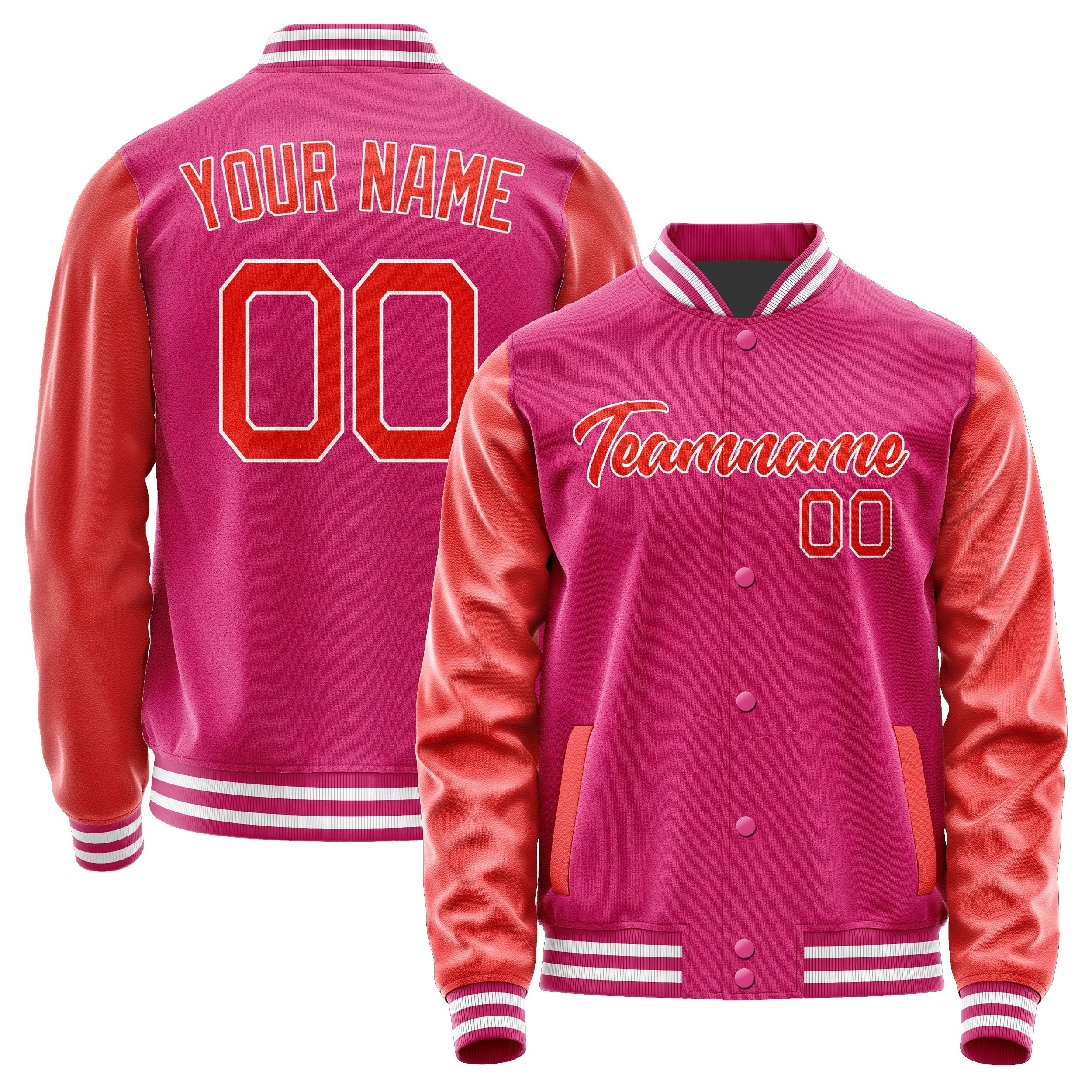 Custom Pink Orange Red Jacket JA1313121318B21812