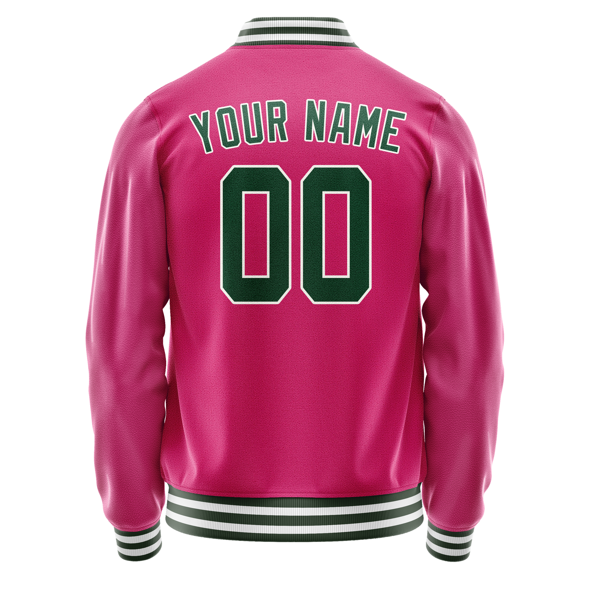 Custom Pink Kelly-Green Solid Color Varsity Letterman Jacket JA02240617SH301
