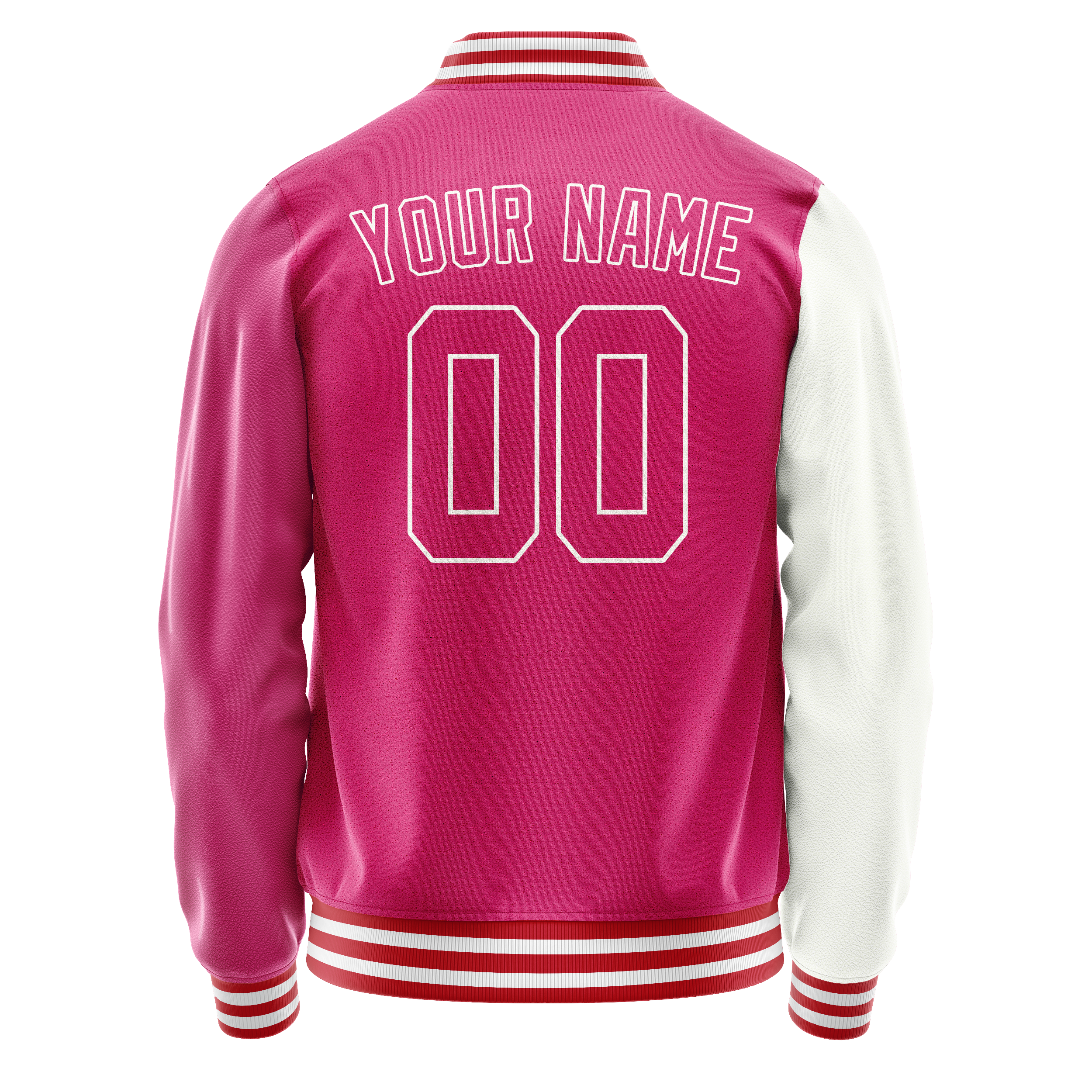 Custom Pink White Split Varsity Letterman Jacket JA02240617SH308